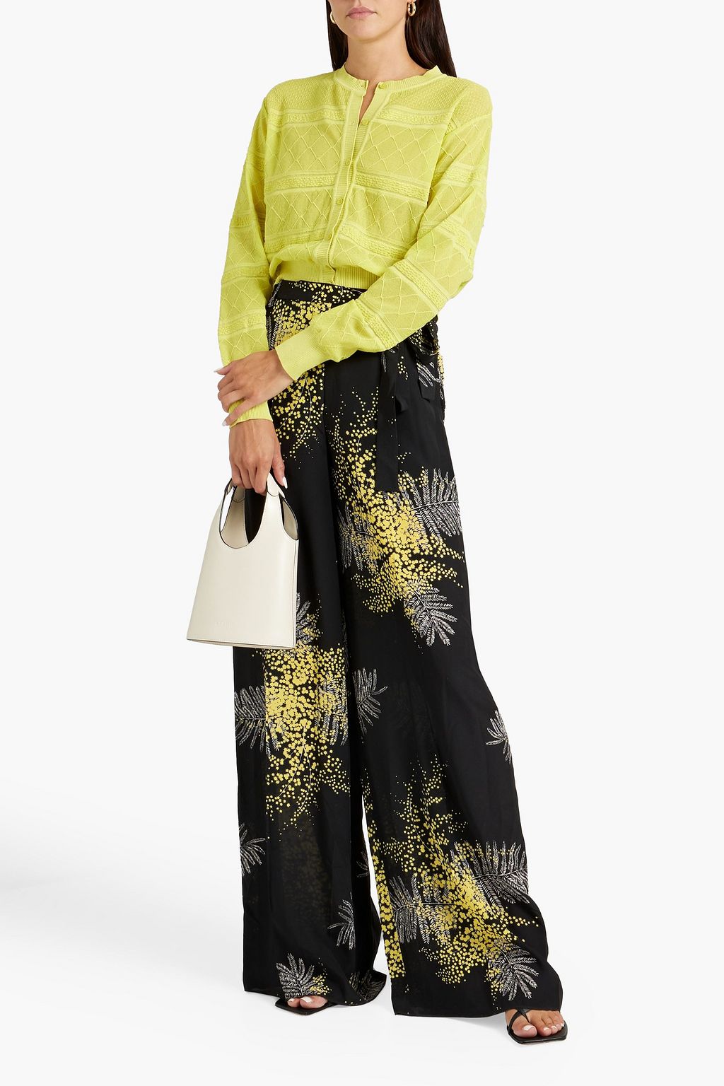 VALENTINO GARAVANI Printed silk-crepe wide-leg pants