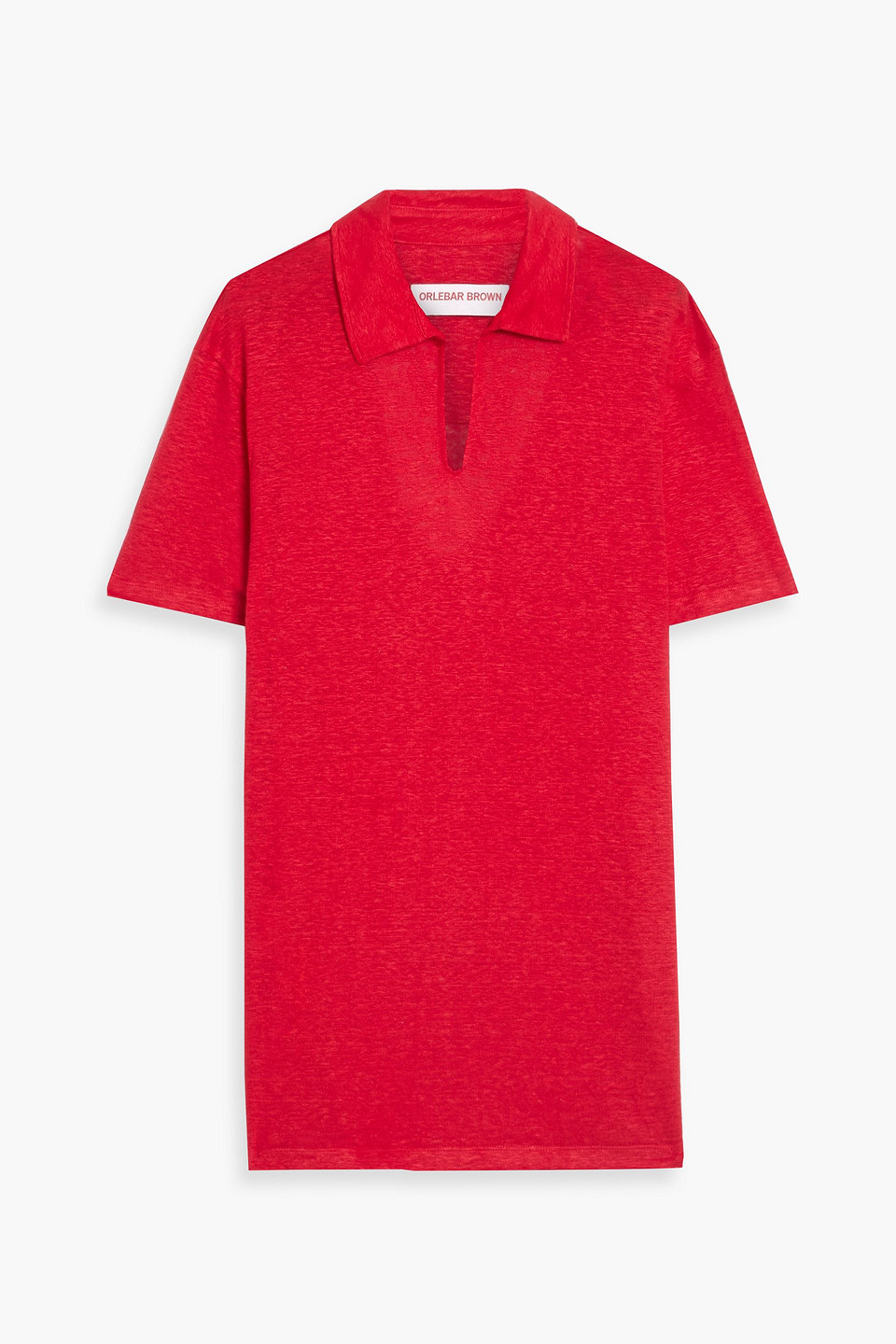orlebar brown - mayer linen-jersey polo shirt - red - xl