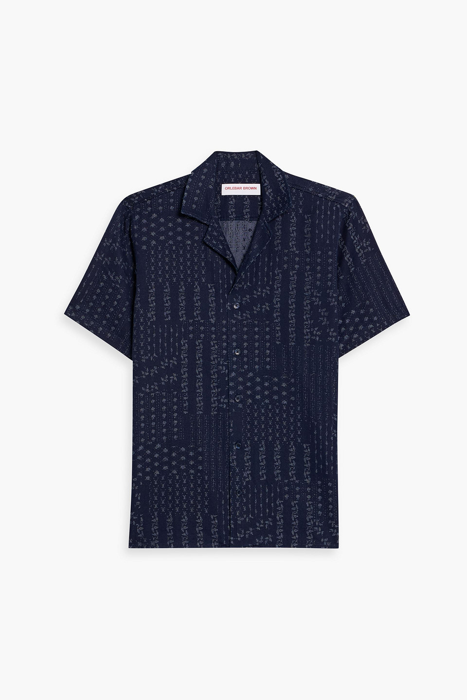 orlebar brown - hibbert cotton-jacquard shirt - blue - s