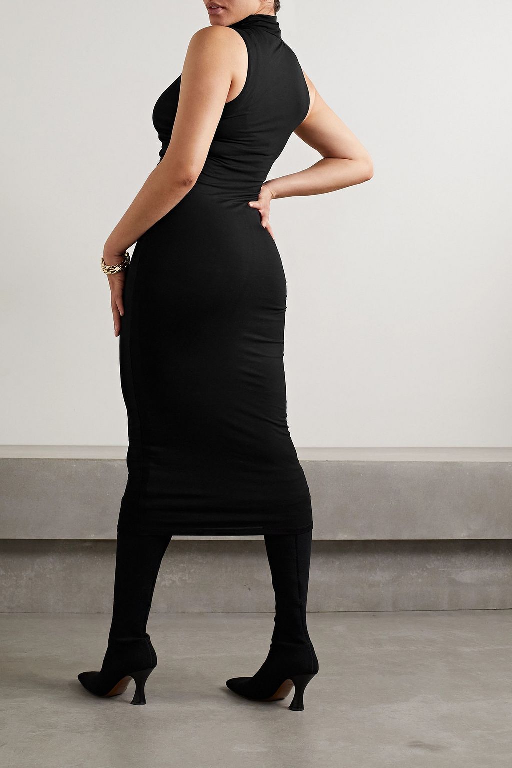 GOOD AMERICAN Good Touch draped stretch-jersey midi dress