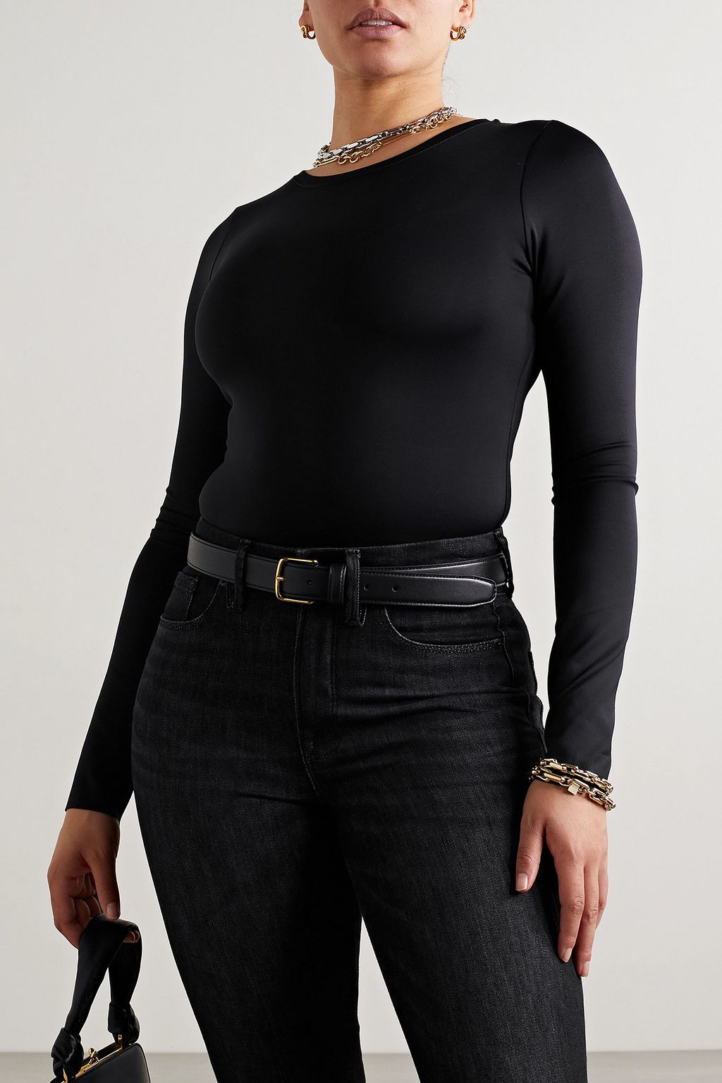 GOOD AMERICAN Stretch-jersey thong bodysuit