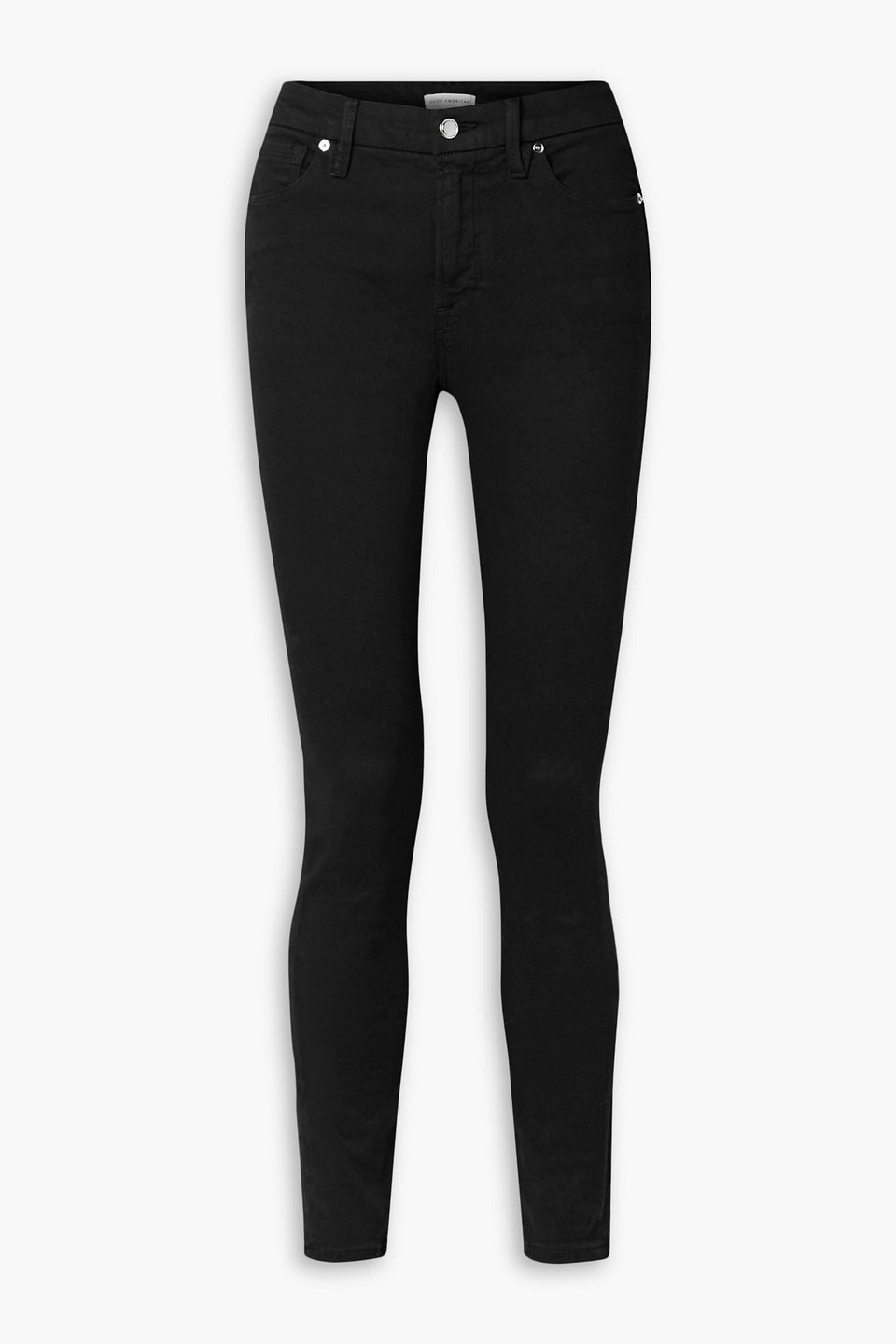 Good American Good Legs Coated Skinny Stretch Jeans In Black In Black