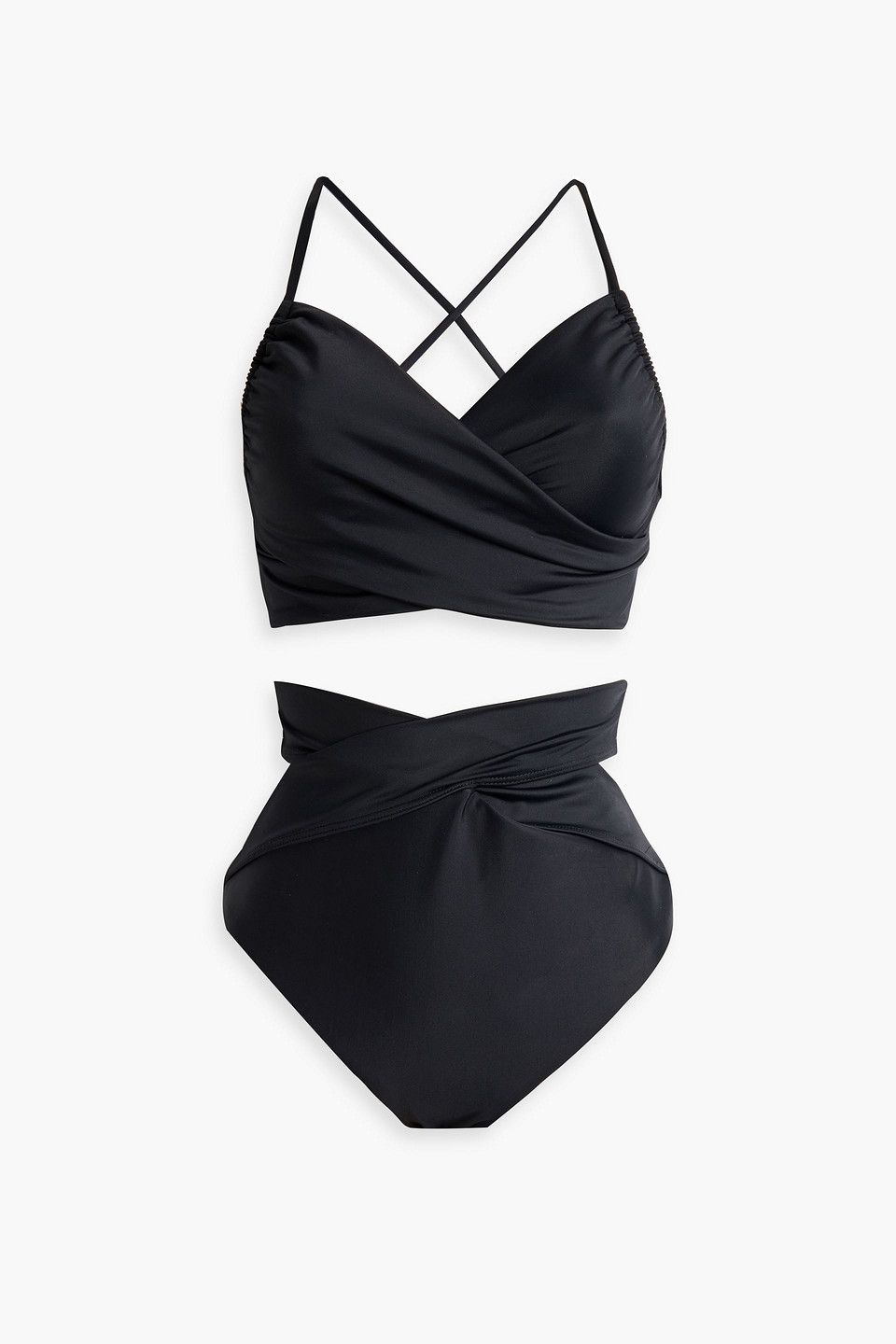 Rosetta Getty Wrapeffect Cutout Recycled Bikini In Black ModeSens