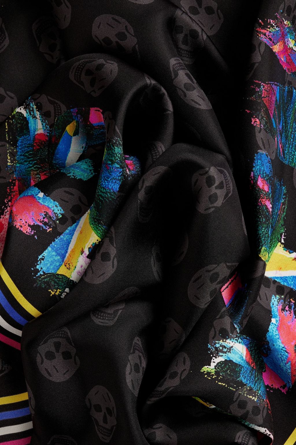 ALEXANDER MCQUEEN Printed silk-twill scarf