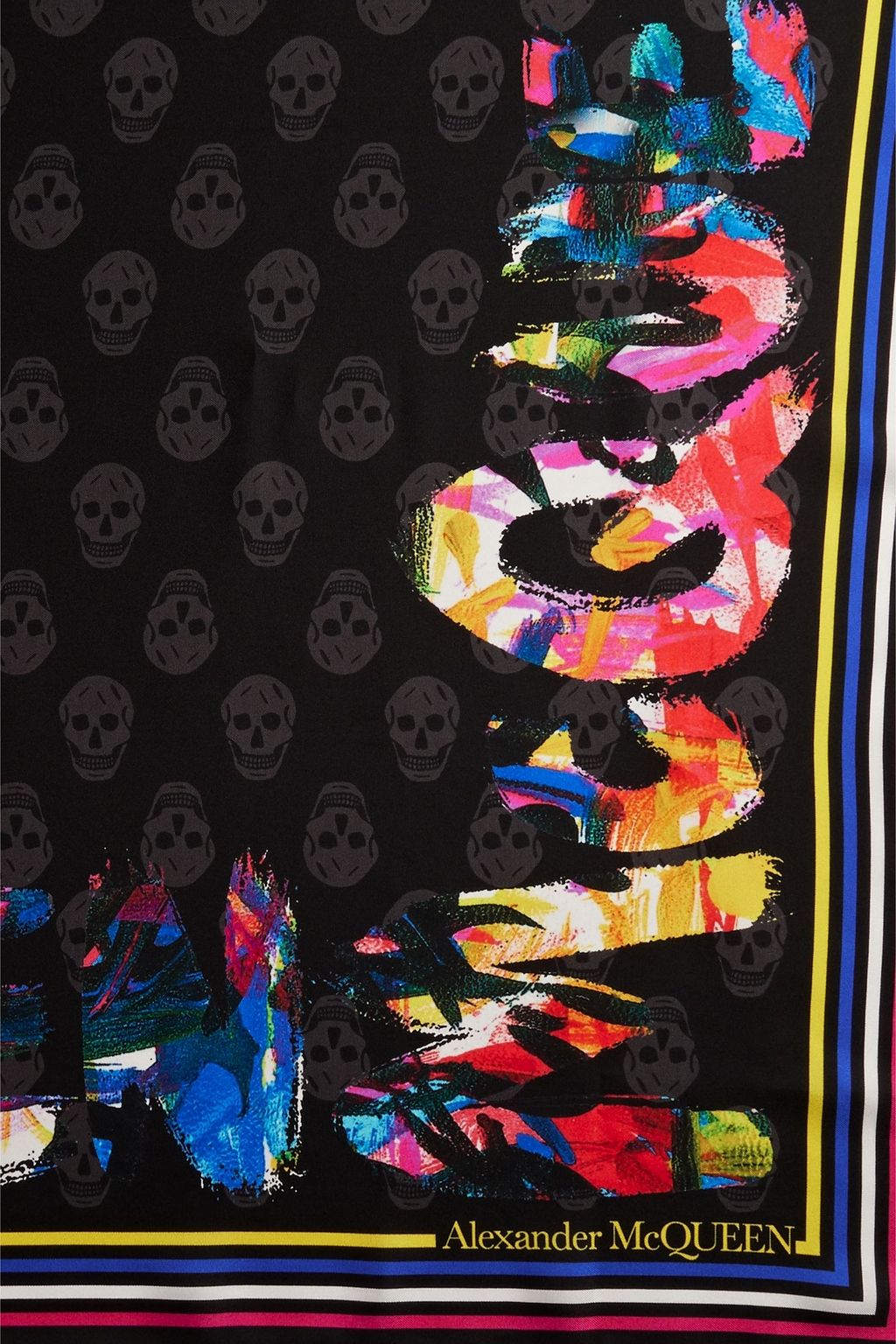 ALEXANDER MCQUEEN Printed silk-twill scarf