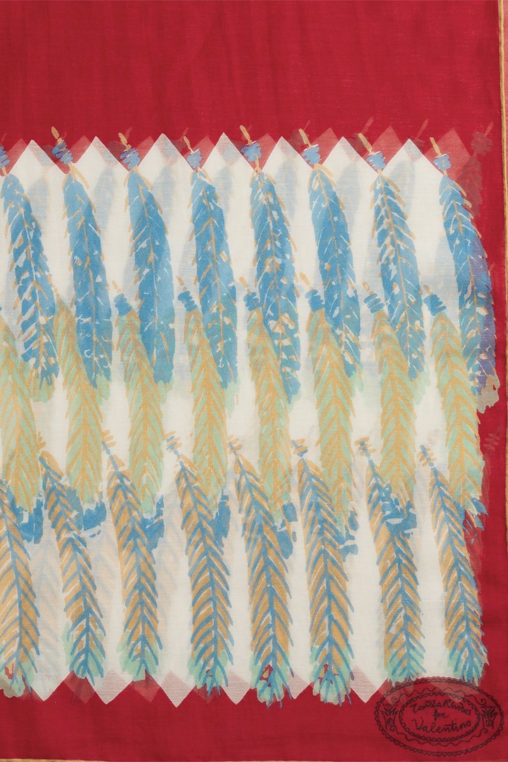 VALENTINO GARAVANI Printed cotton and silk-blend scarf