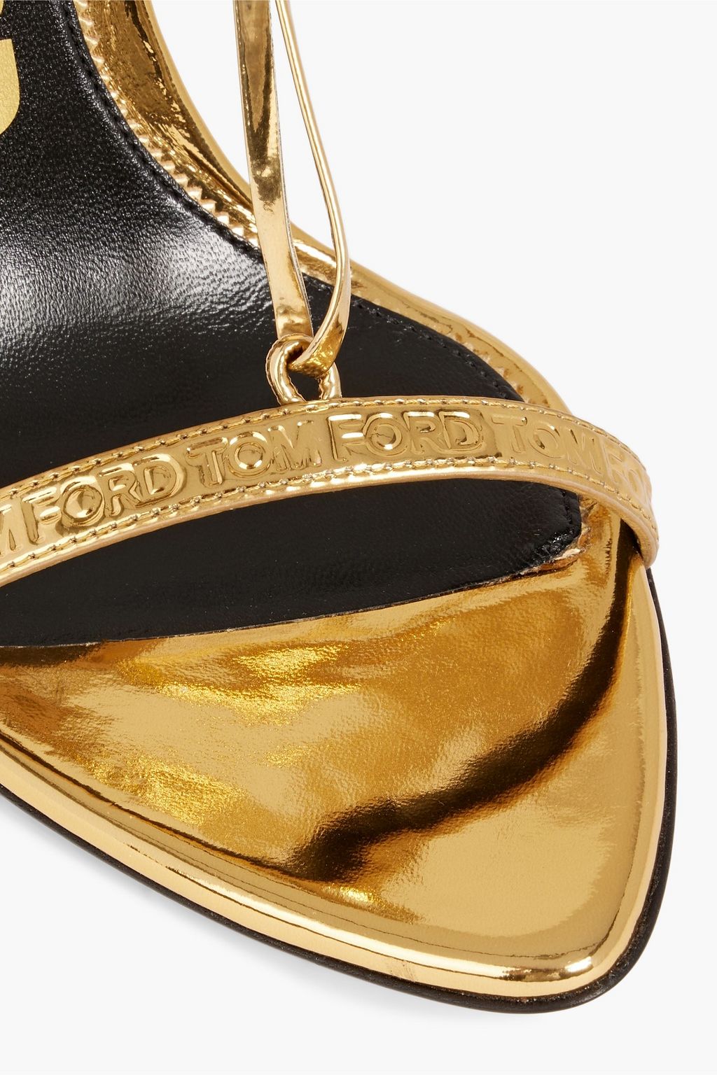 TOM FORD Embossed mirrored-leather sandals
