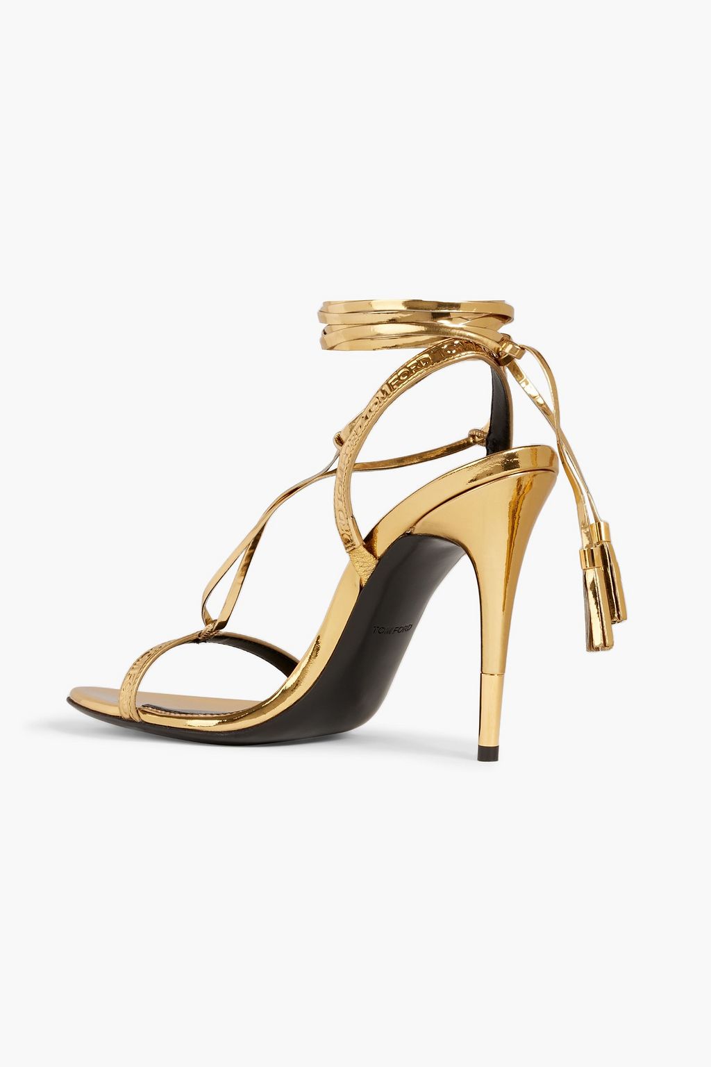 TOM FORD Embossed mirrored-leather sandals