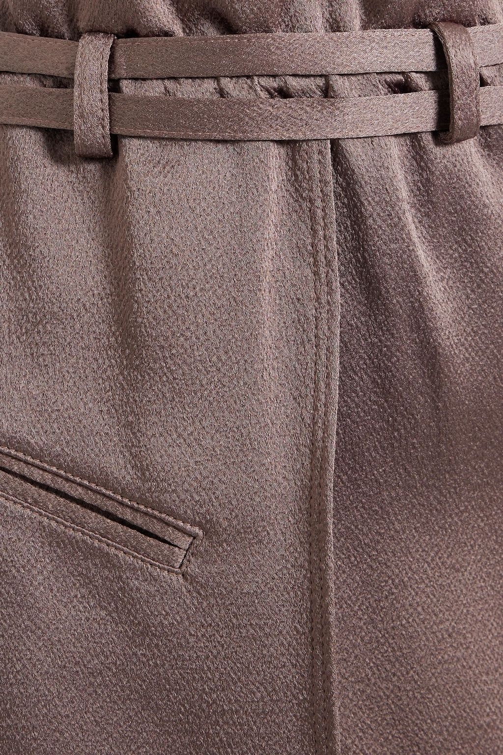 VALENTINO GARAVANI Layered hammered-satin mini skirt