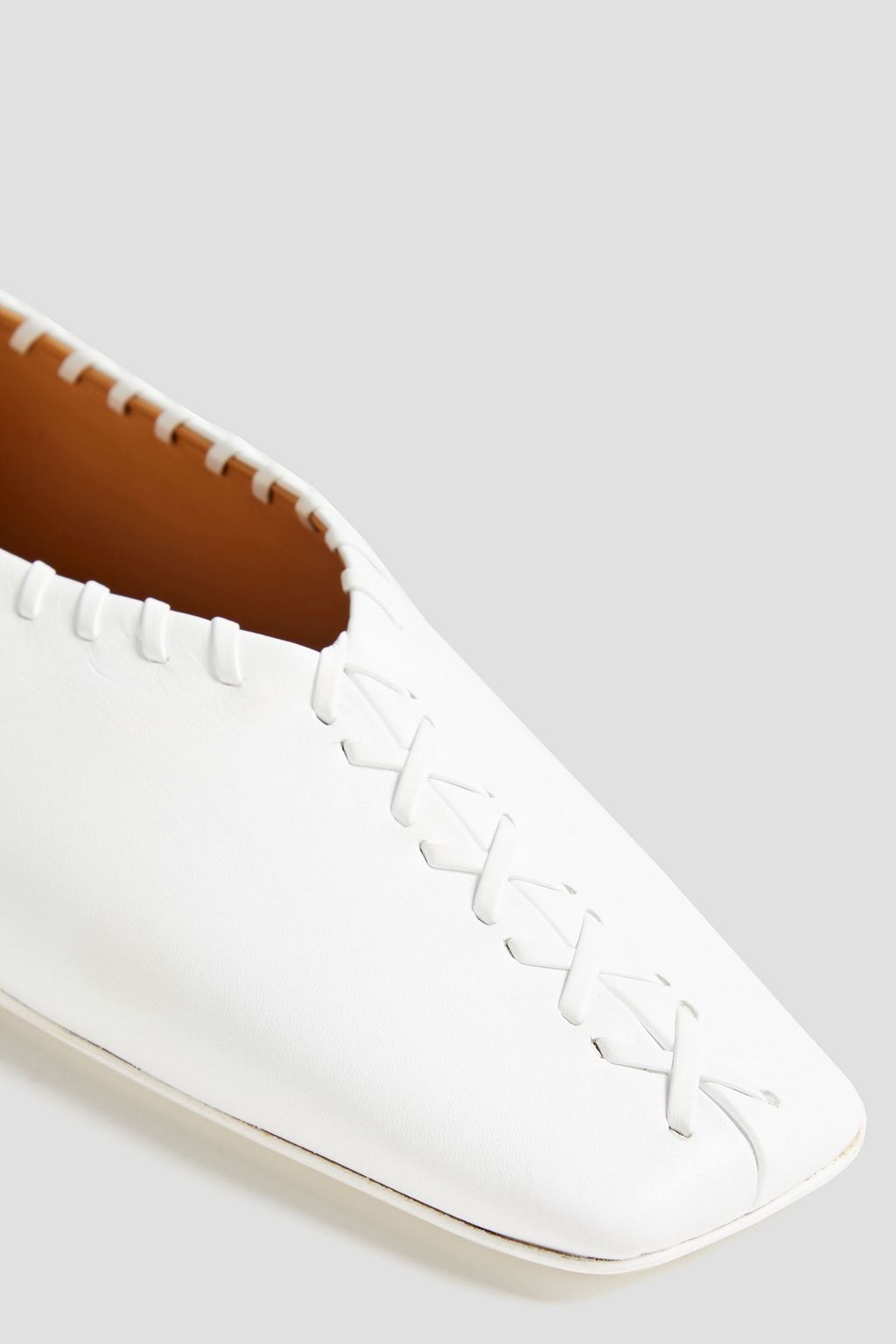 JIL SANDER Whipstitched leather ballet flats