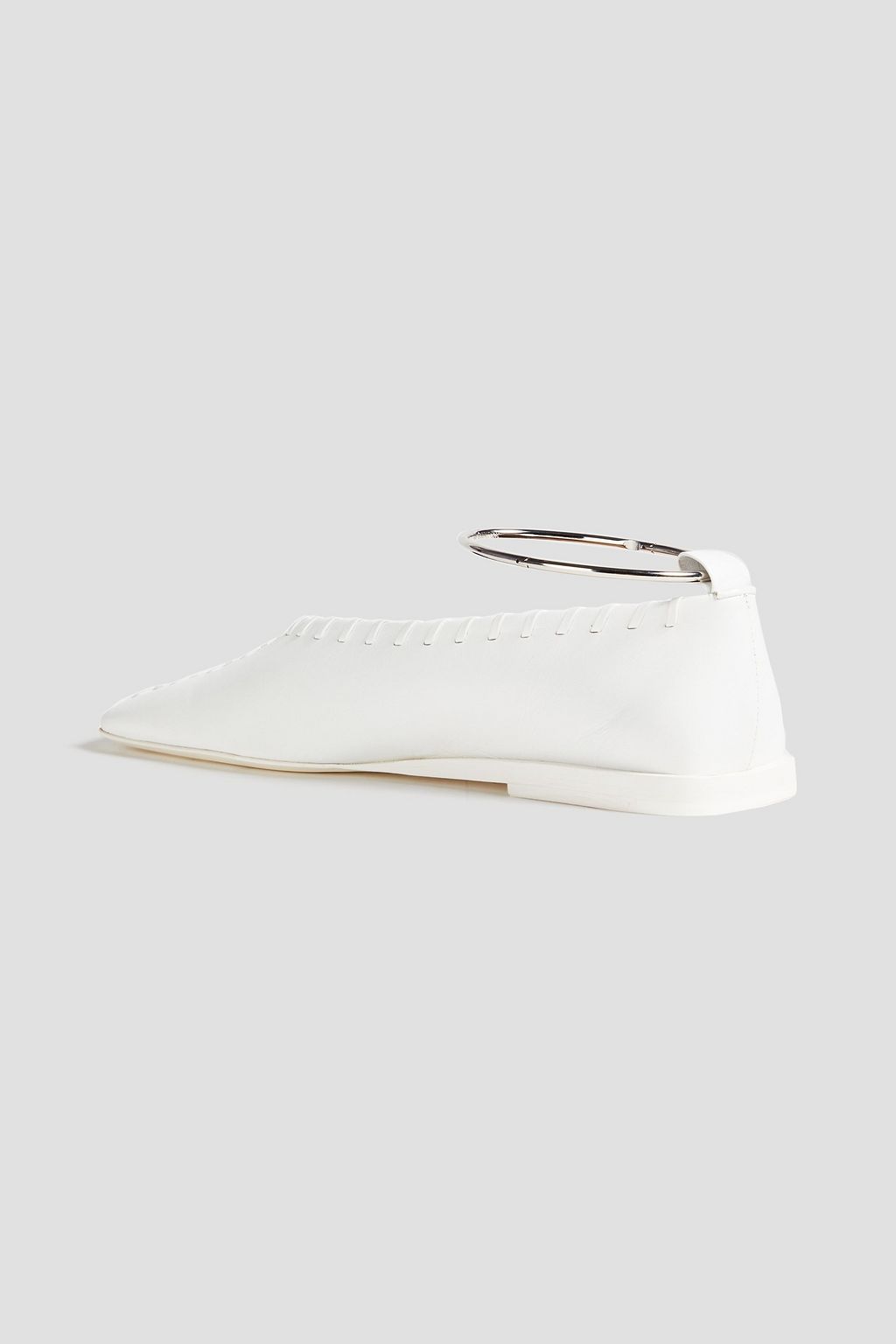 JIL SANDER Whipstitched leather ballet flats