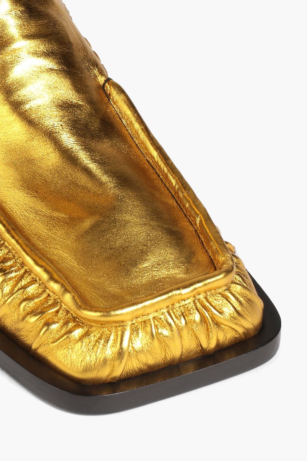 JIL SANDER Metallic leather over-the-knee boots