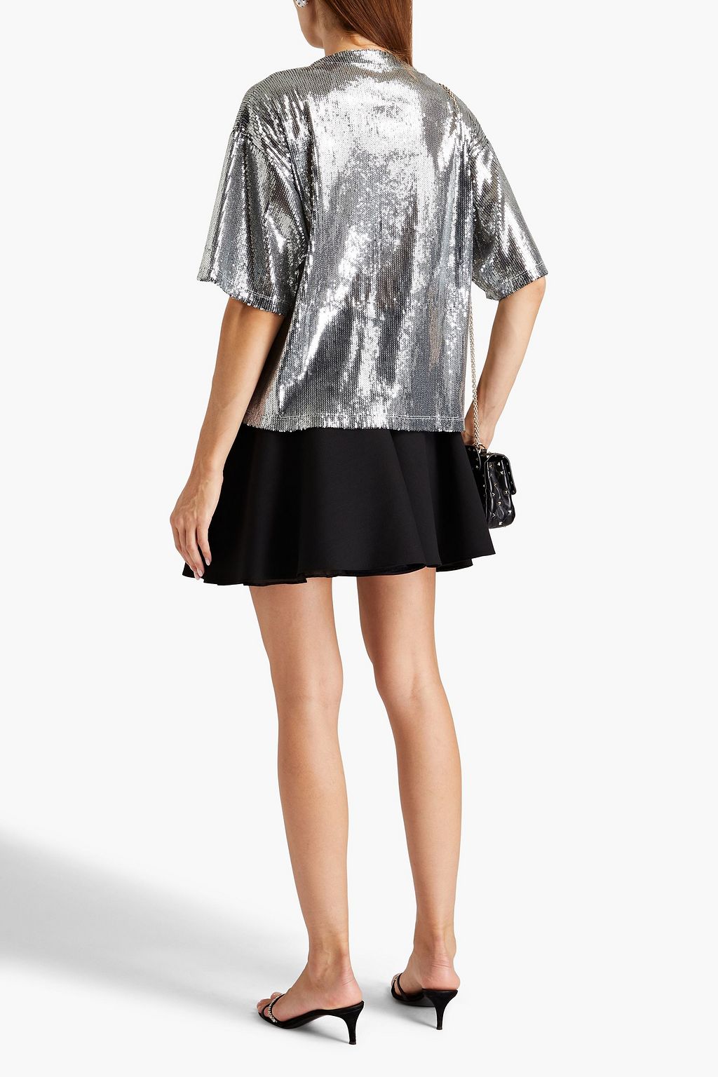 VALENTINO GARAVANI Wool and silk-blend crepe mini skirt
