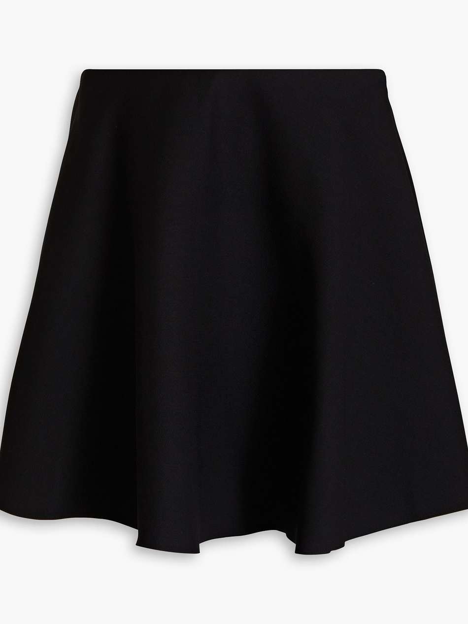 wool and silk-blend crepe mini skirt