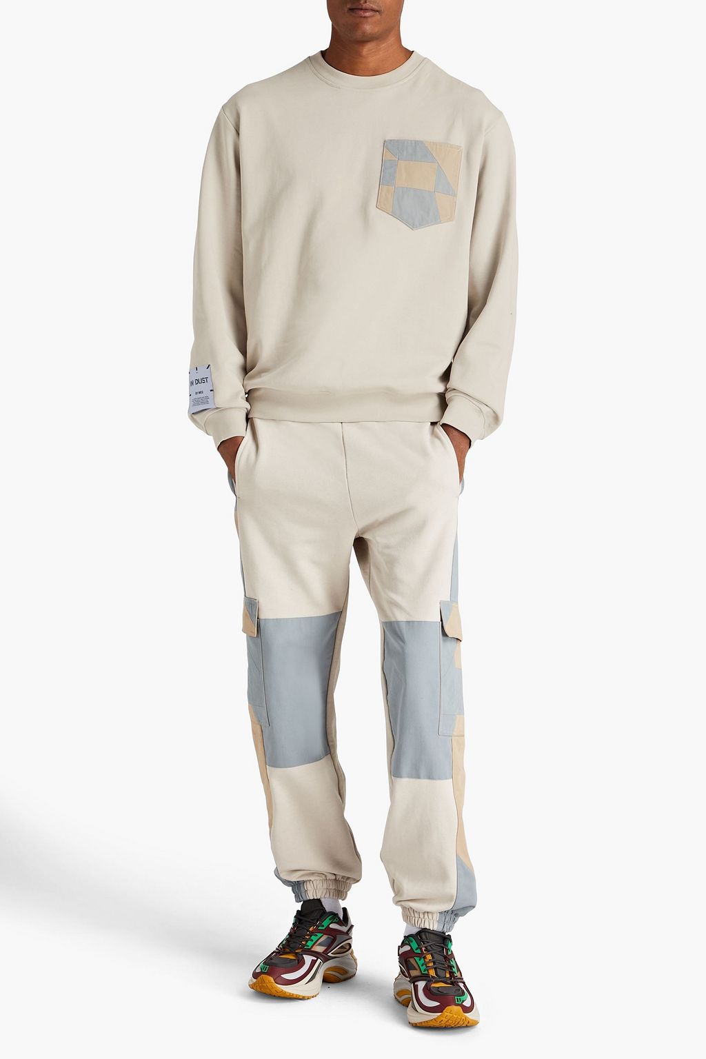 MCQ ALEXANDER MCQUEEN Sweatshirt aus Baumwollfrottee mit Twilleinsatz