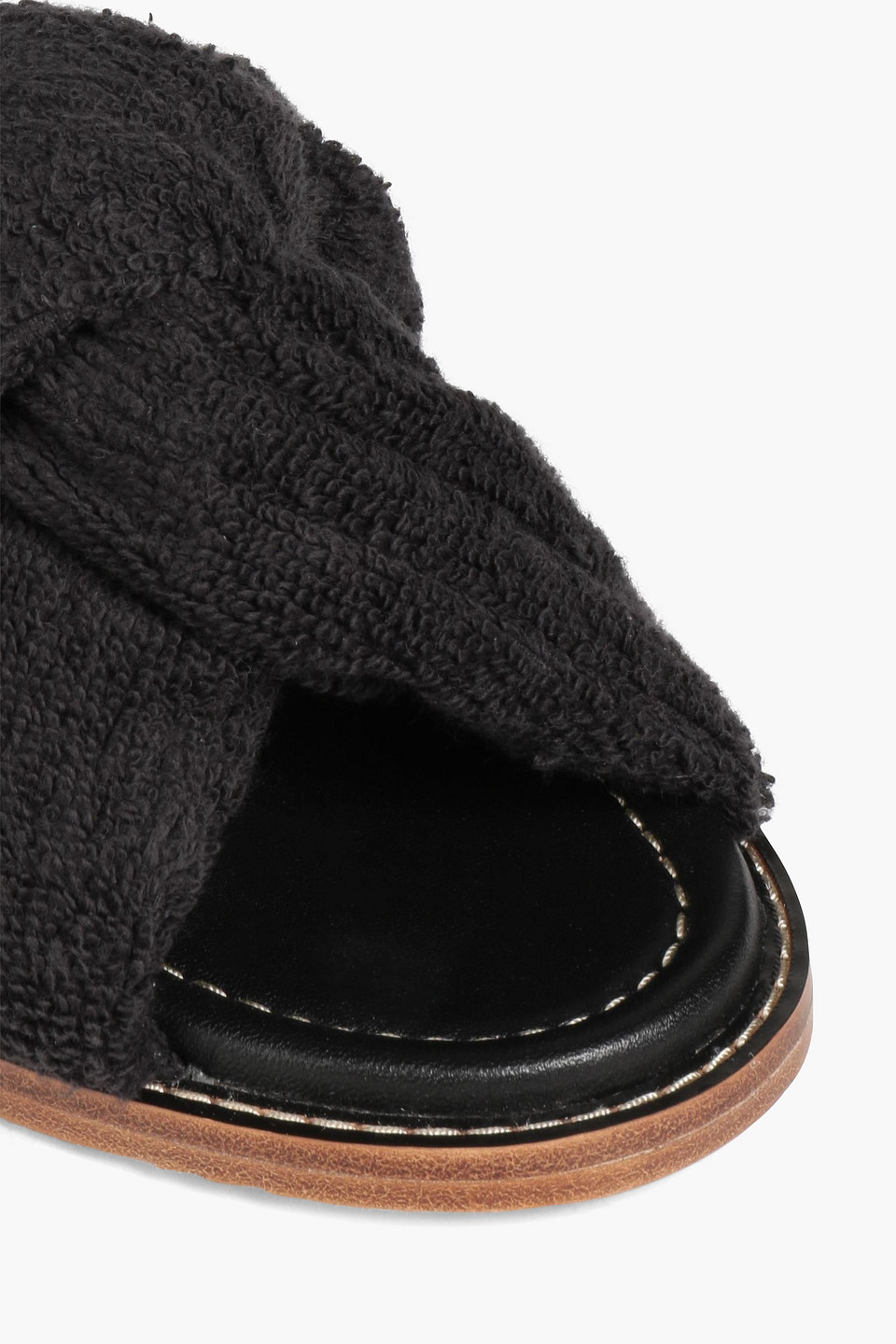 Zimmermann Knotted Terry Slides In Charcoal