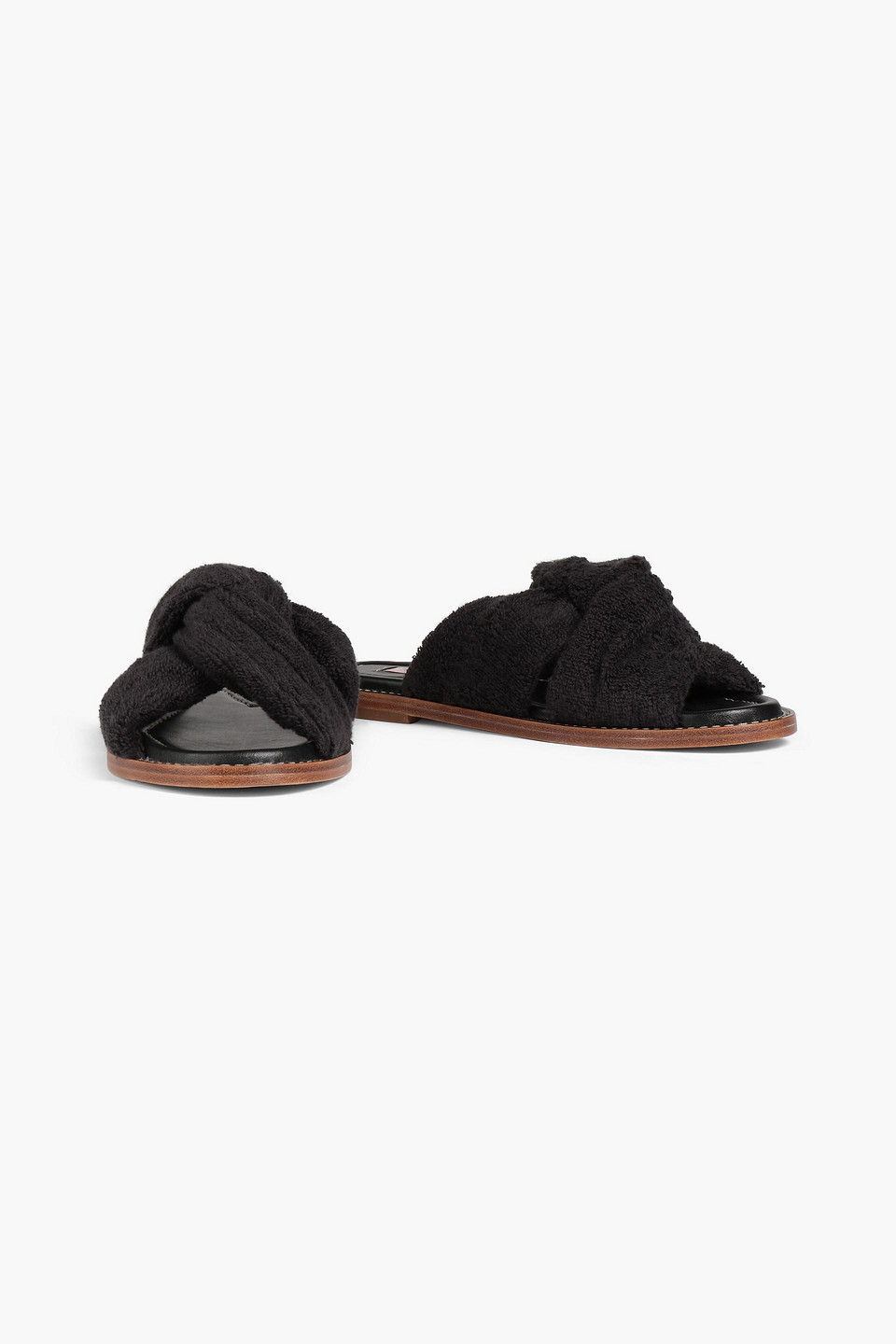 Zimmermann Knotted Terry Slides In Charcoal