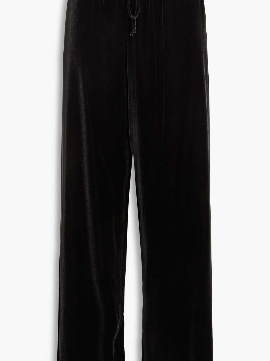velvet wide-leg pants