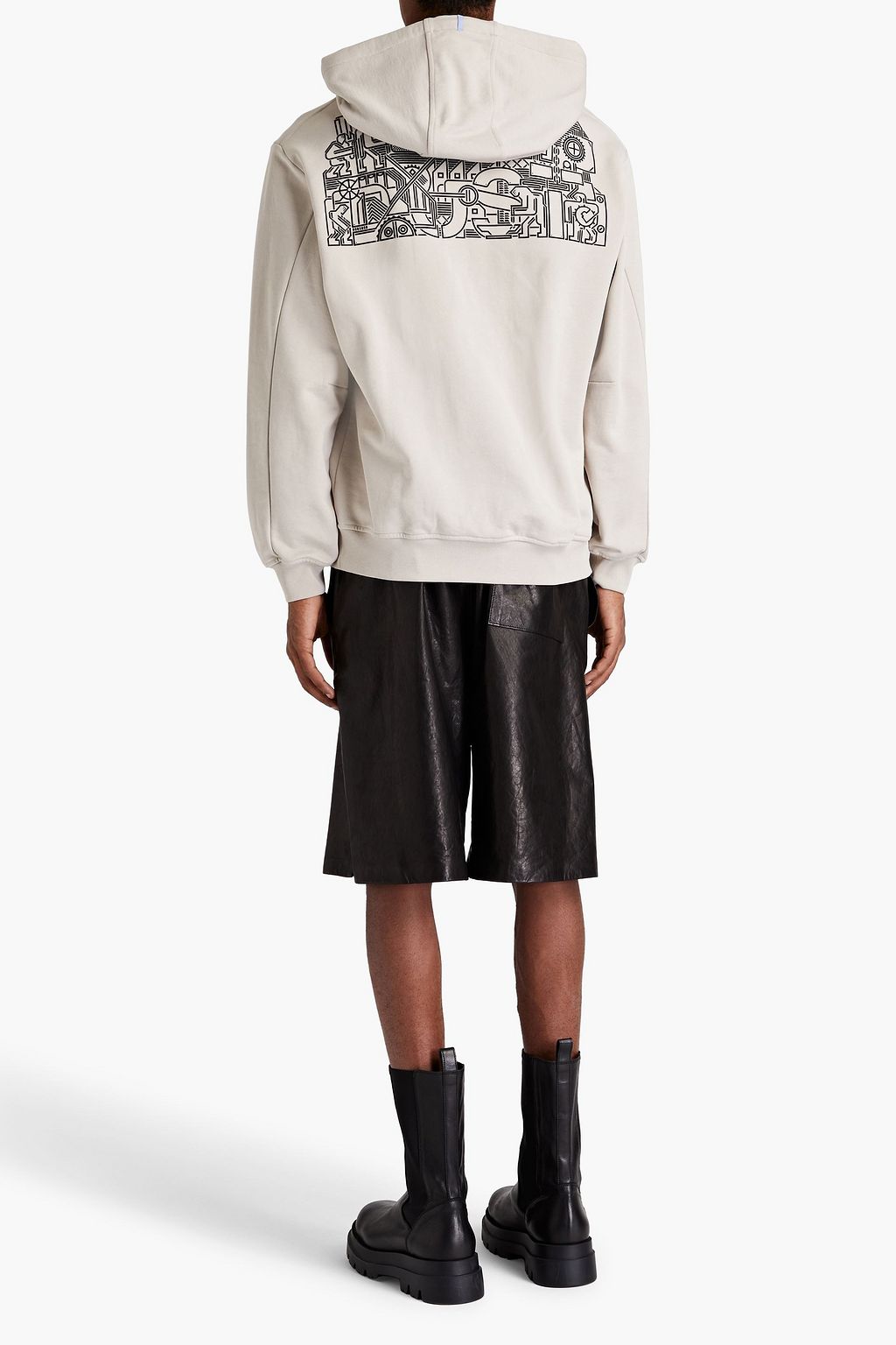 MCQ ALEXANDER MCQUEEN Embroidered printed French cotton-terry hoodie