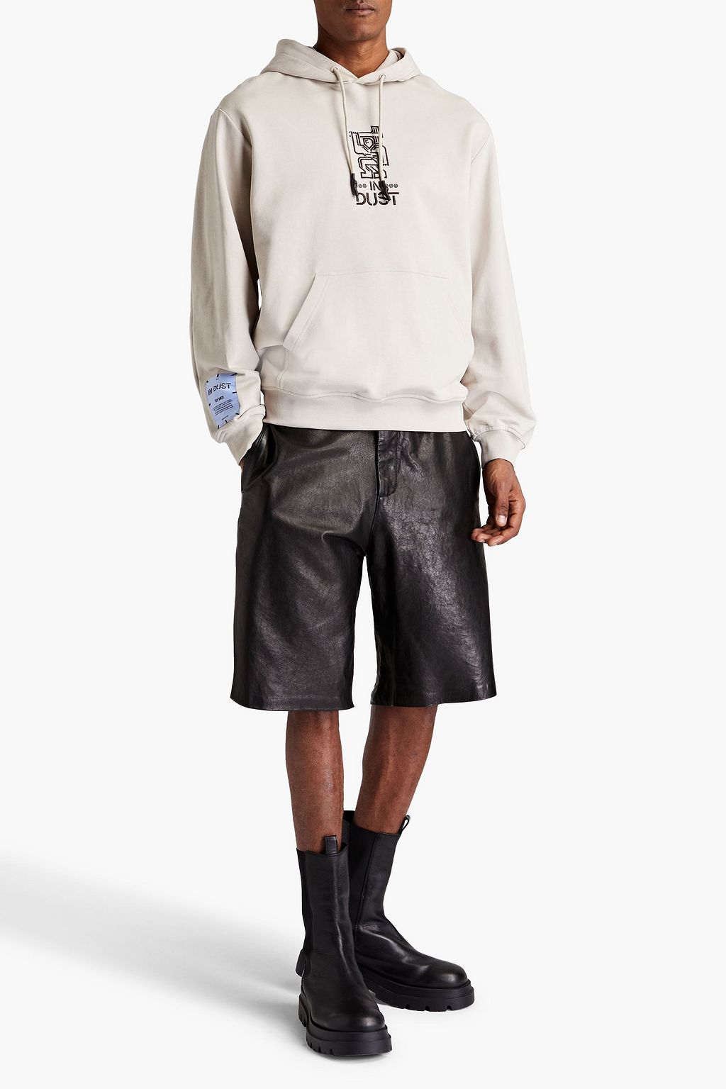 MCQ ALEXANDER MCQUEEN Embroidered printed French cotton-terry hoodie