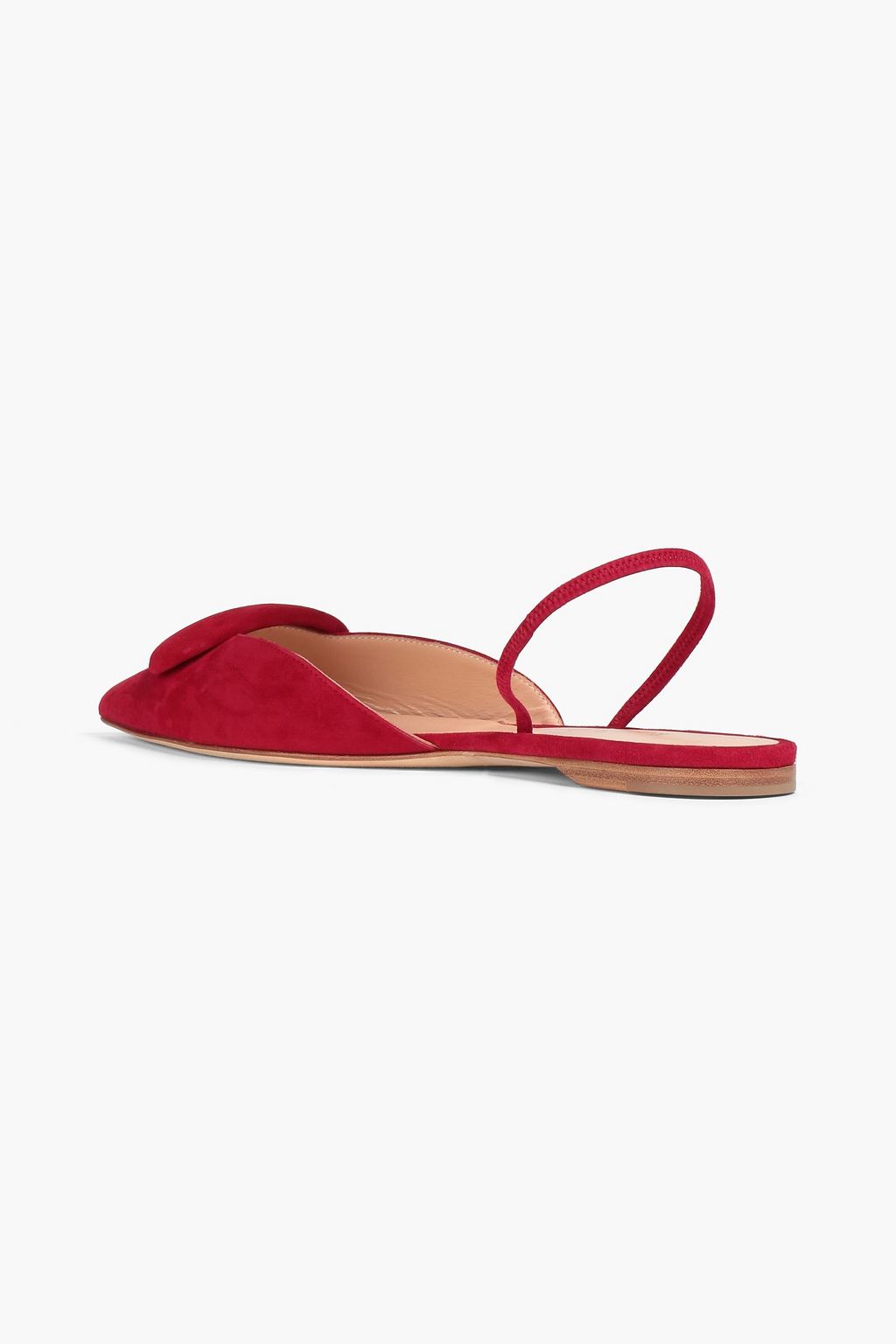 RUPERT SANDERSON Sabine embellished suede slingback point-toe flats
