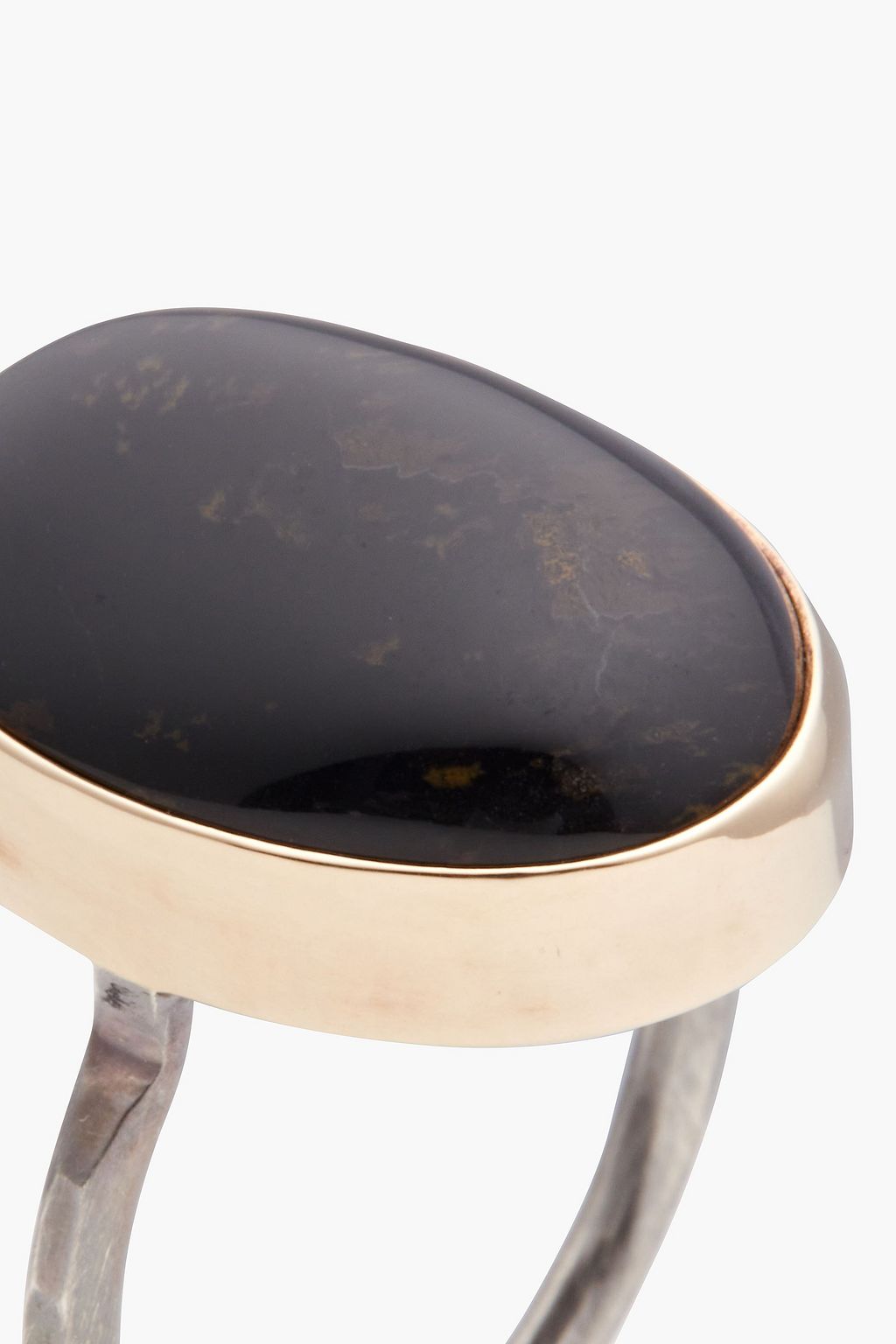 MELISSA JOY MANNING Ring aus 14 KT. Gold und Sterlingsilber mit Tigerauge