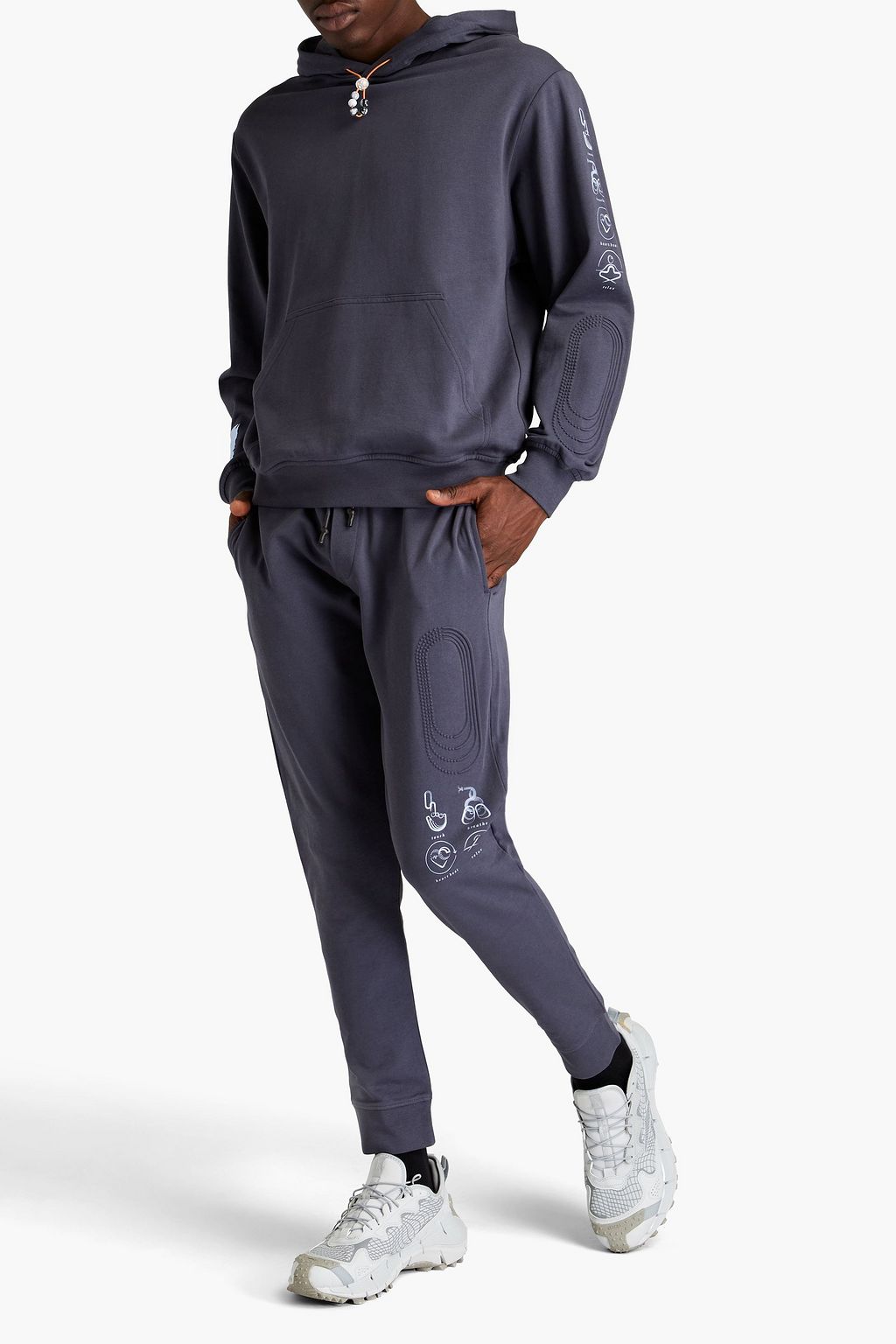 MCQ ALEXANDER MCQUEEN Embossed printed French cotton-terry hoodie