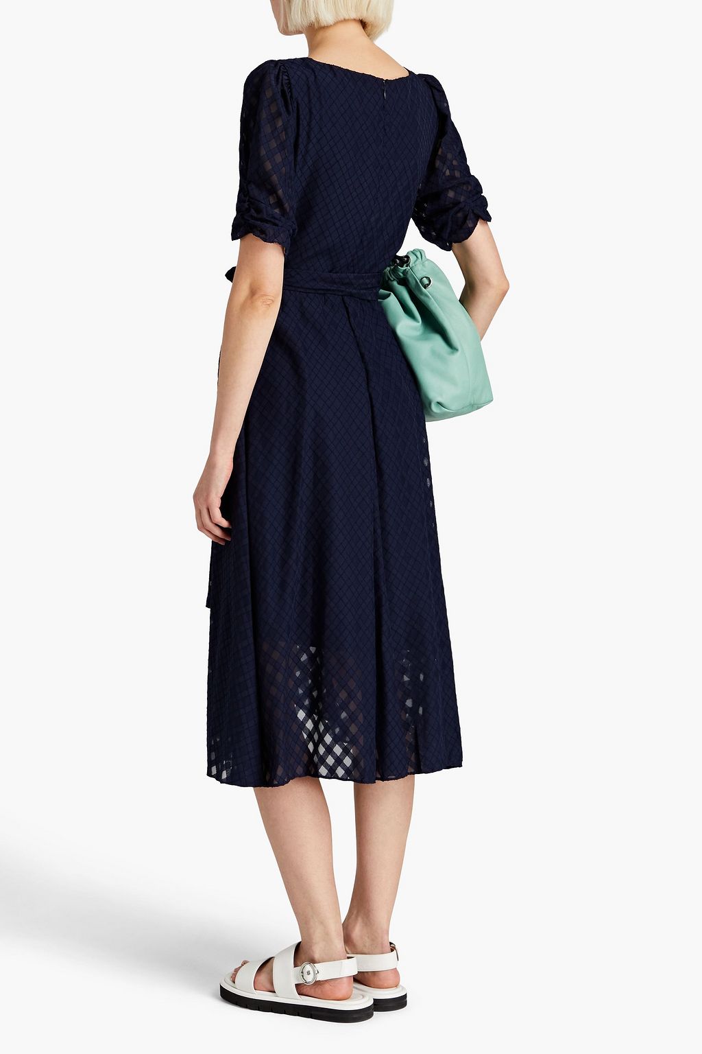DKNY Wrap-effect jacquard midi dress