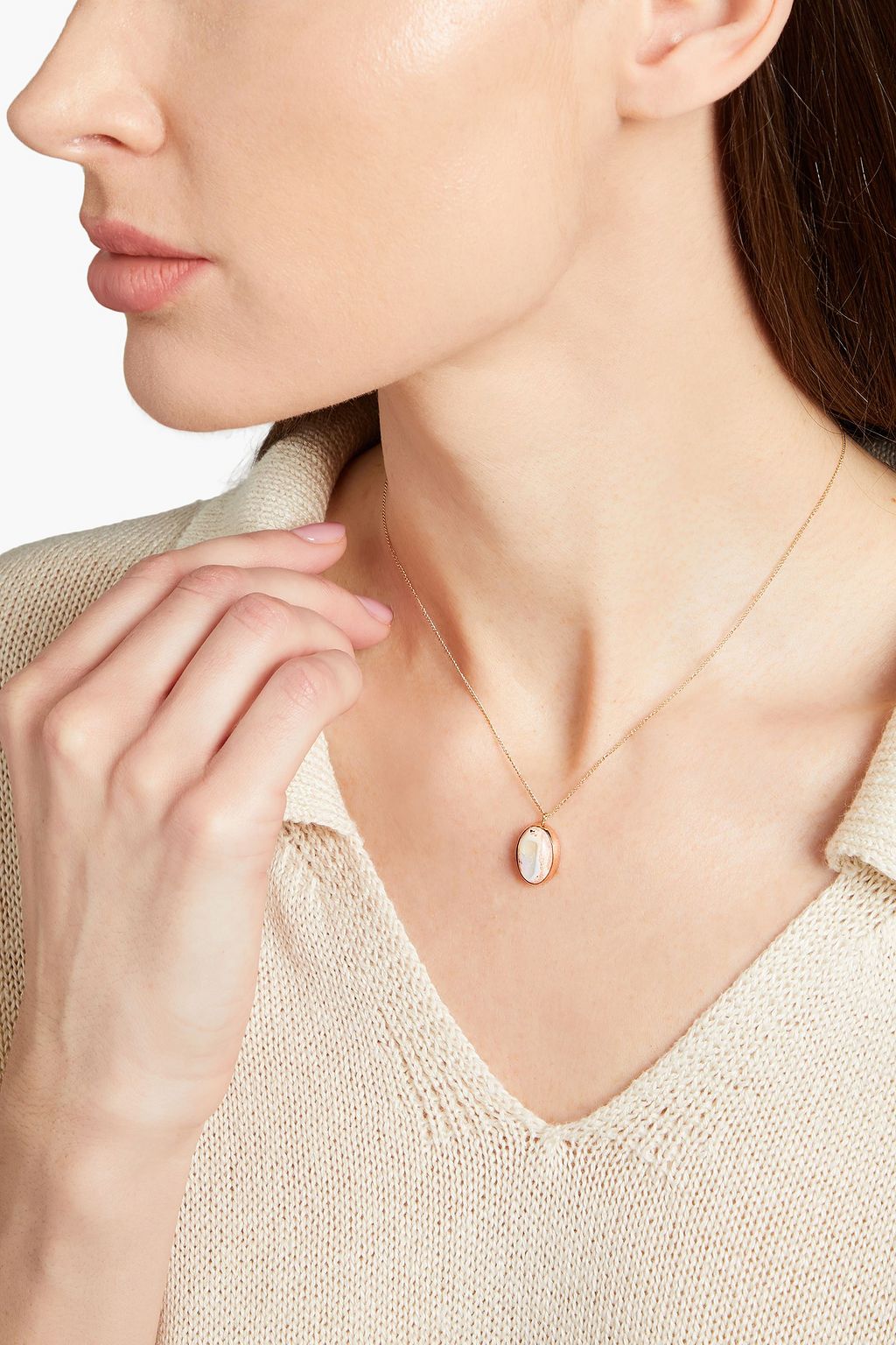 MELISSA JOY MANNING Kette aus 14 KT. Roségold mit Opalen