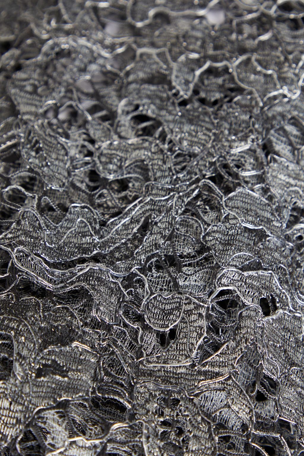 VALENTINO Piqué-trimmed metallic corded lace shirt