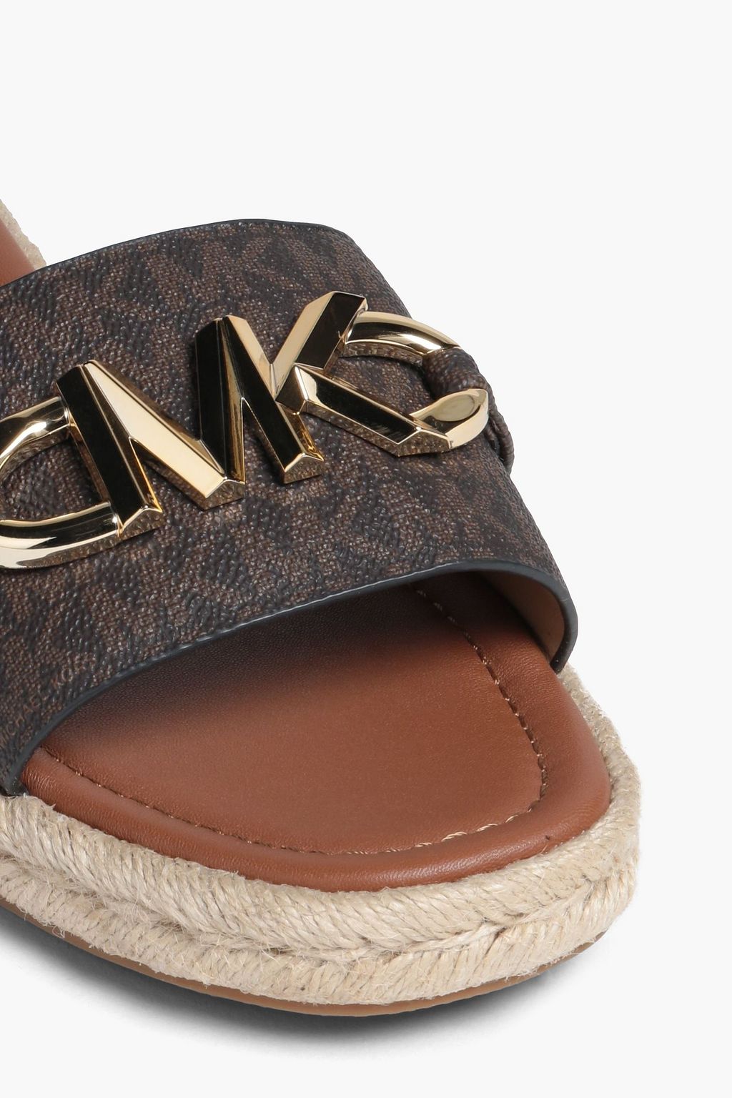 MICHAEL MICHAEL KORS Izzy logo-print faux textured-leather slides
