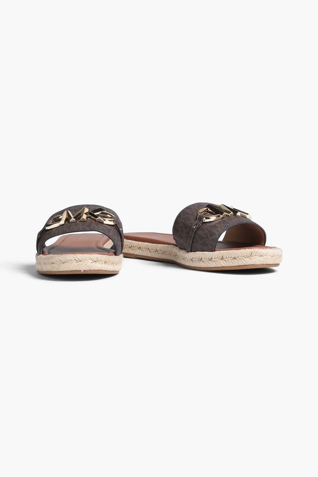 MICHAEL MICHAEL KORS Izzy logo-print faux textured-leather slides