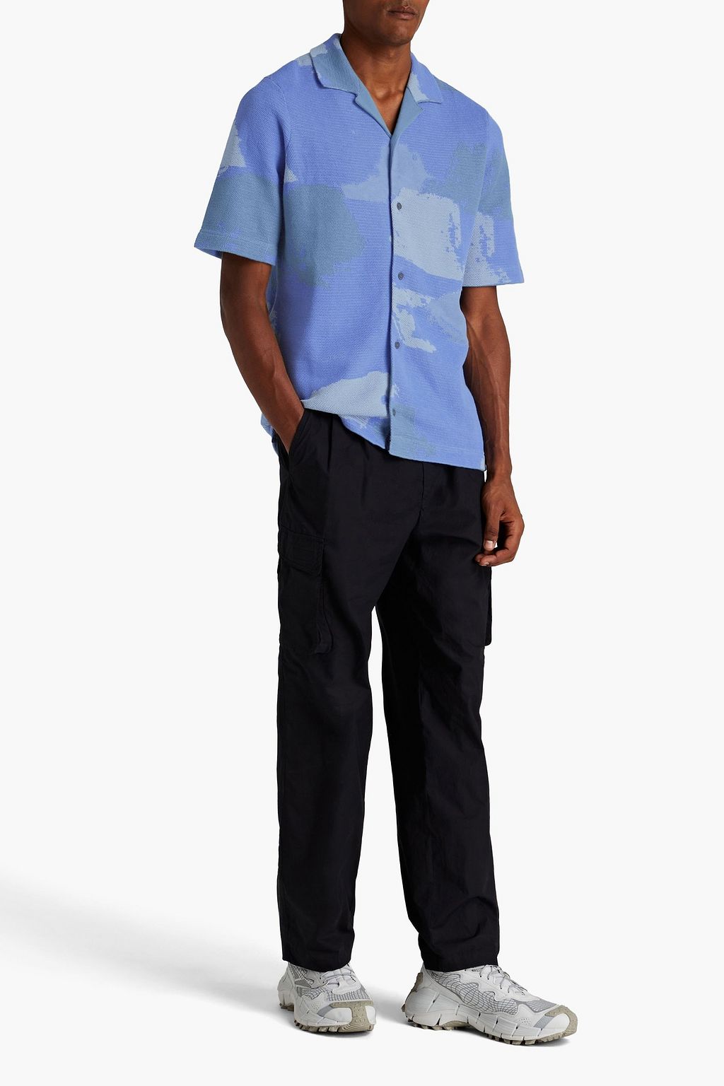 MCQ ALEXANDER MCQUEEN Jacquard-knit cotton-blend shirt