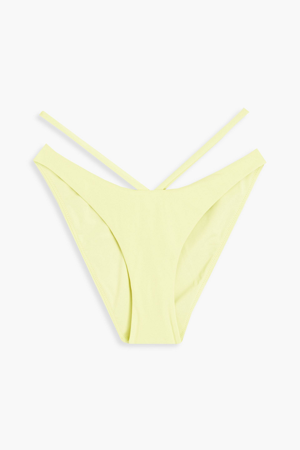 Simkhai Emmalynn Cutout Mid-rise Bikini Briefs In Chartreuse