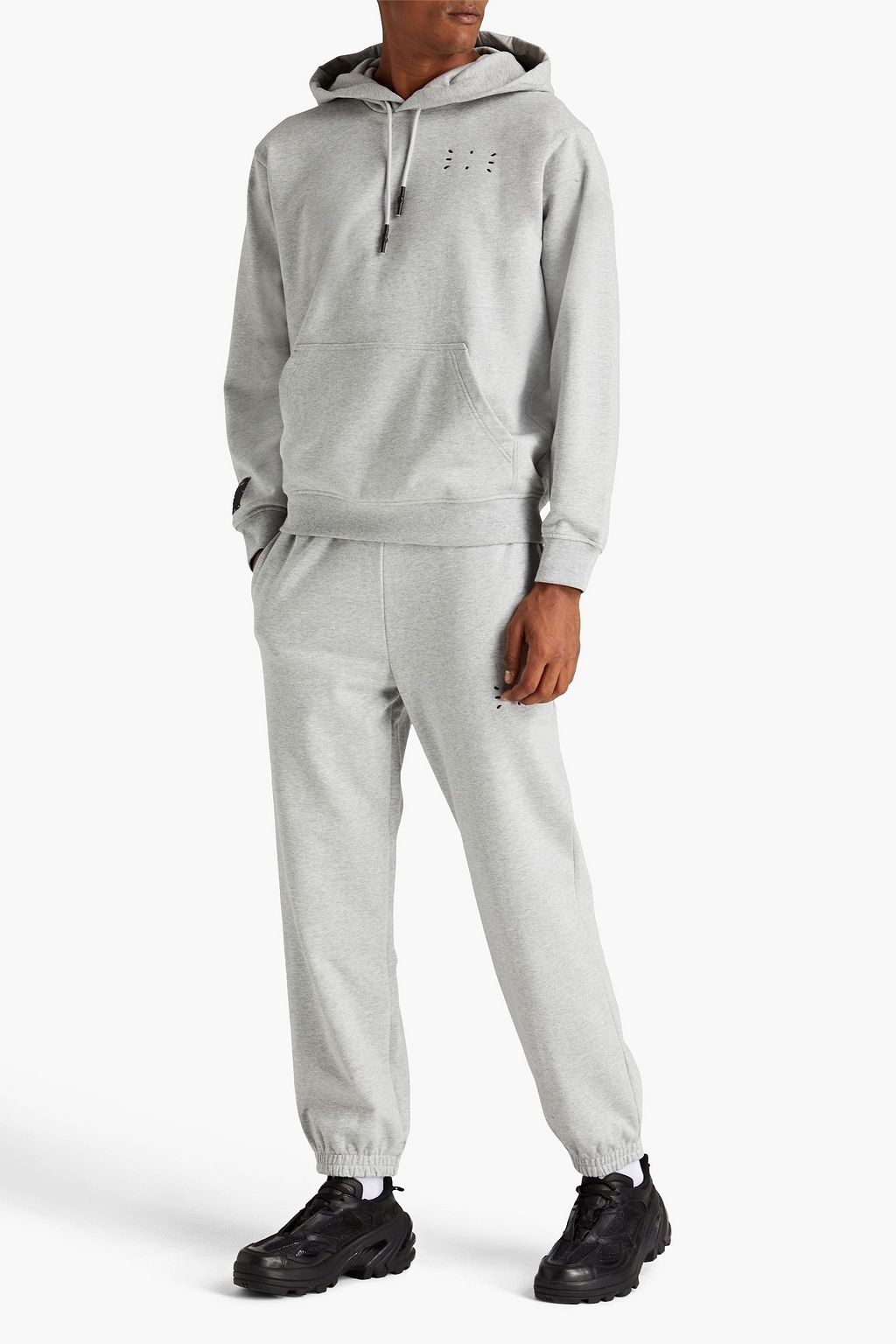 MCQ ALEXANDER MCQUEEN Sporthose aus meliertem Baumwollfrottee mit Applikationen