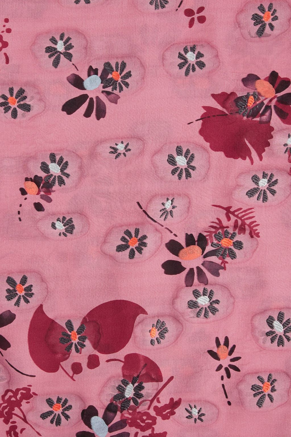 VALENTINO GARAVANI Floral-print fil coupé silk-blend scarf