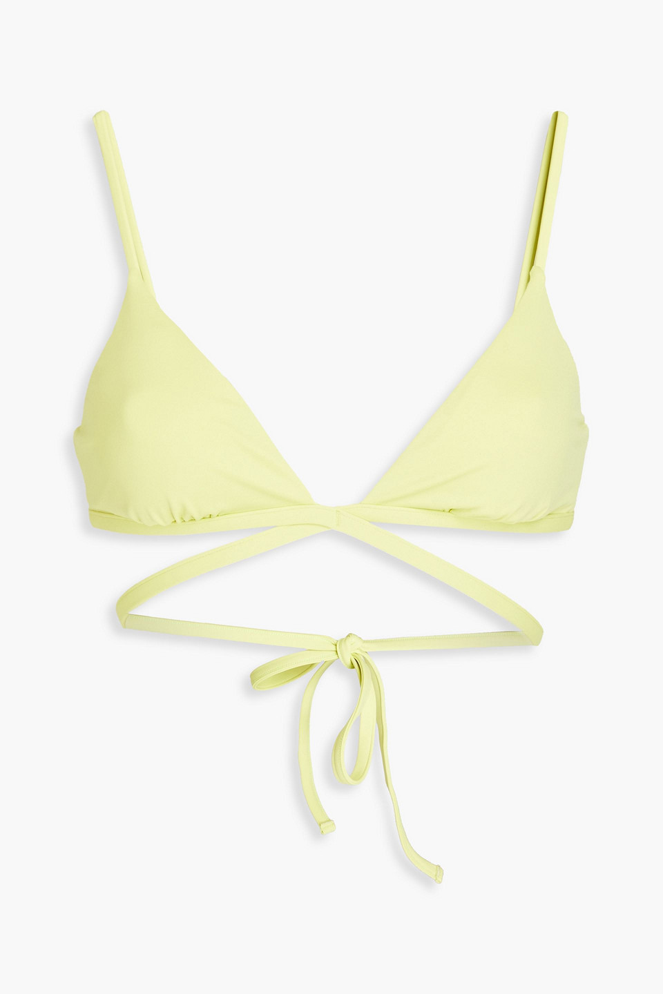 Shop Simkhai Harlen Triangle Bikini Top In Chartreuse