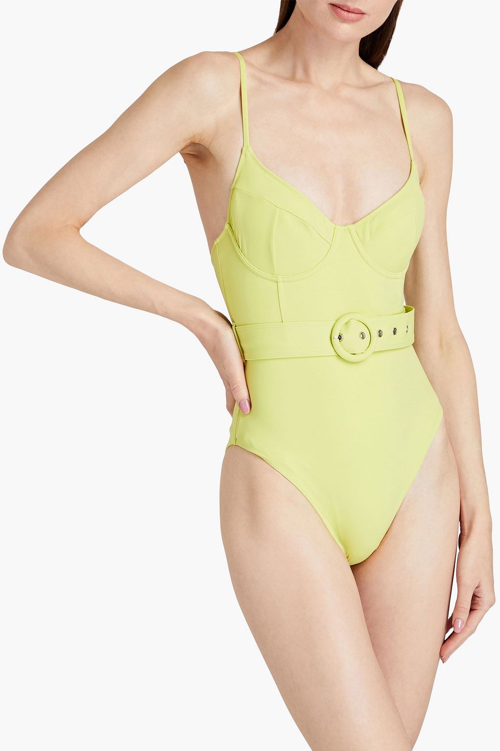 SIMKHAI Noa belted underwired swimsuit