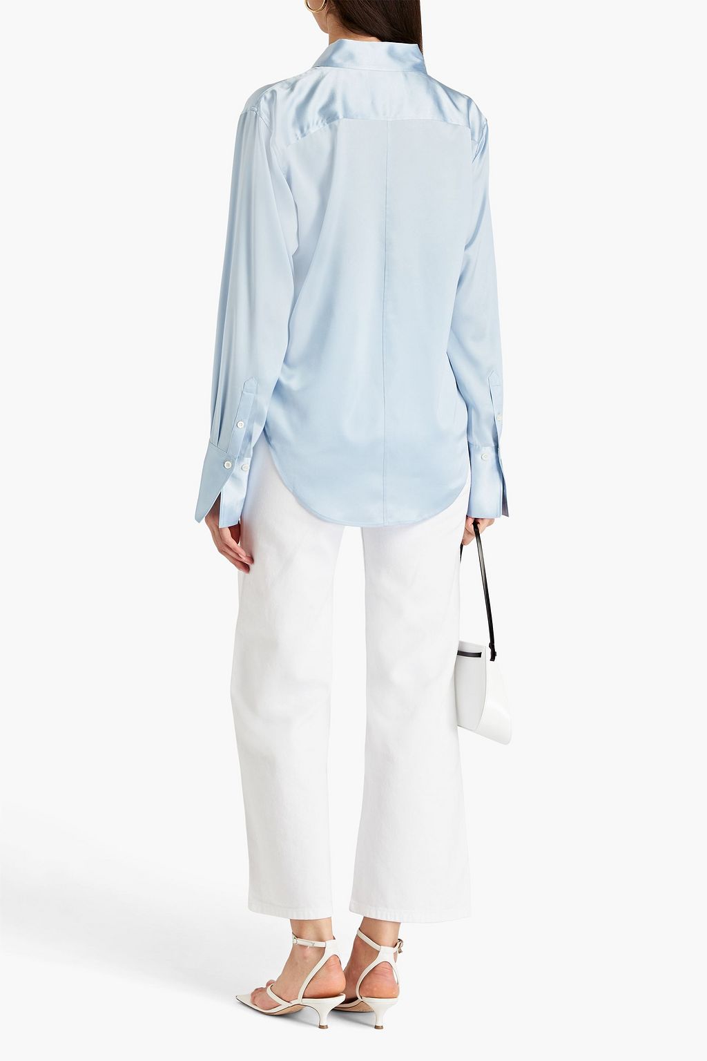 FRAME Stretch-silk satin shirt