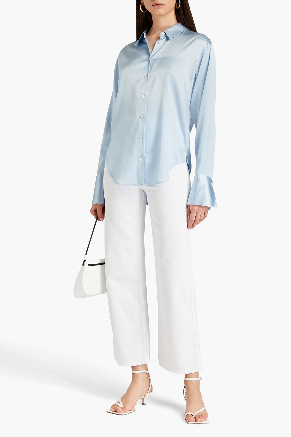 FRAME Stretch-silk satin shirt