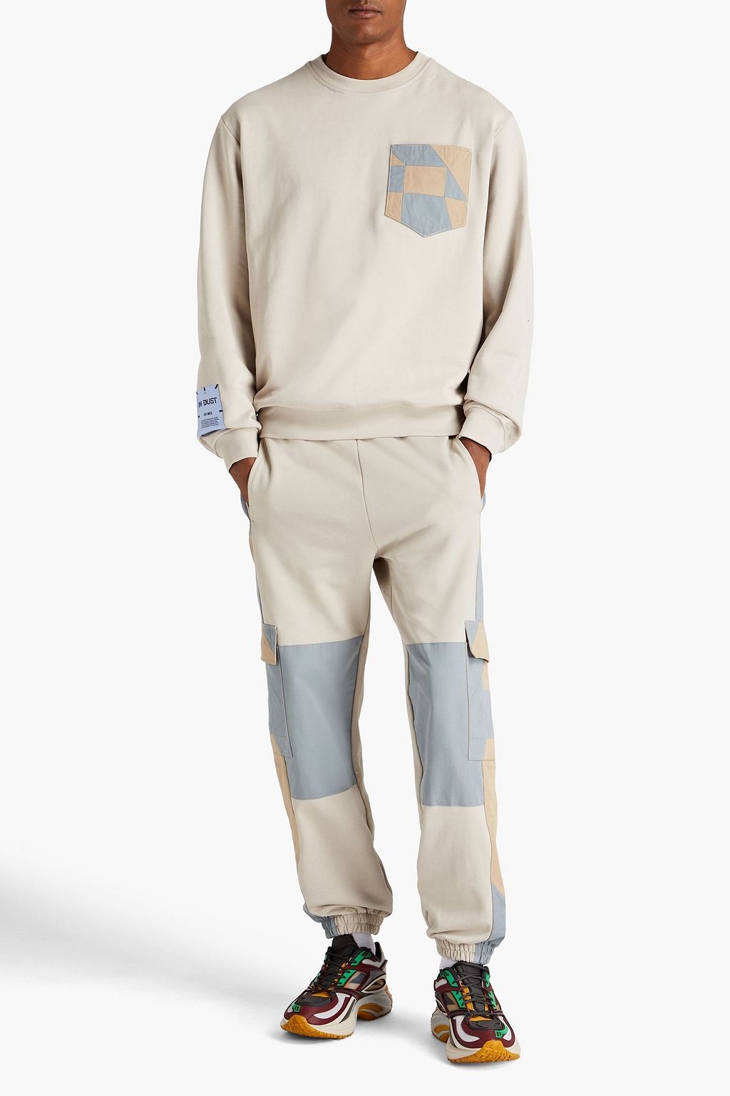 MCQ ALEXANDER MCQUEEN Sweatshirt aus Baumwollfrottee mit Twilleinsatz