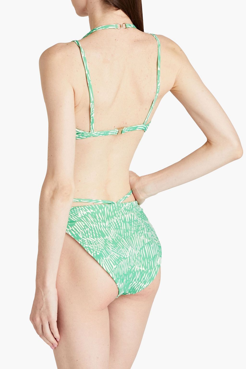 SIMKHAI Alani printed high-rise bikini briefs