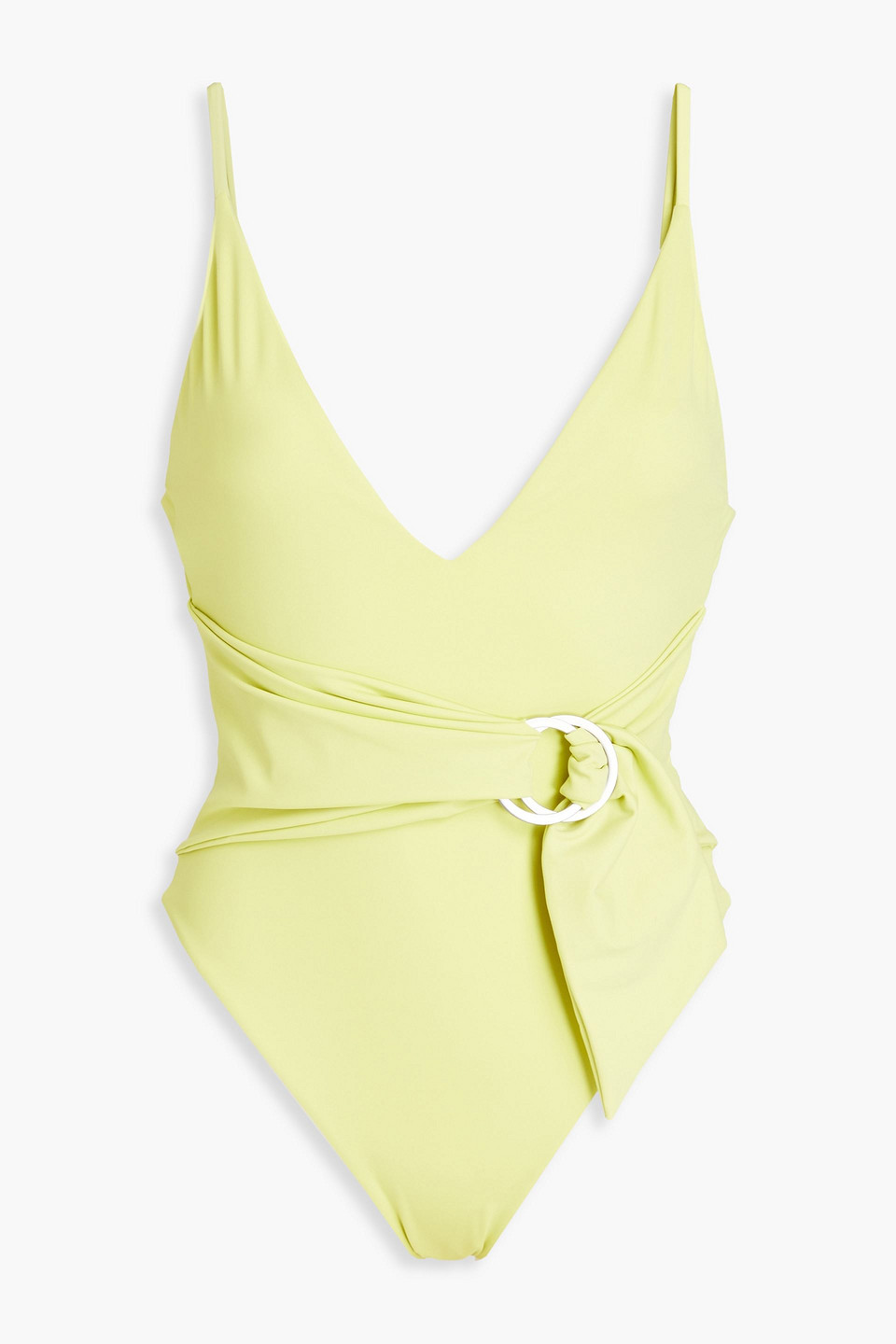 Simkhai Niya Belted Swimsuit In Chartreuse