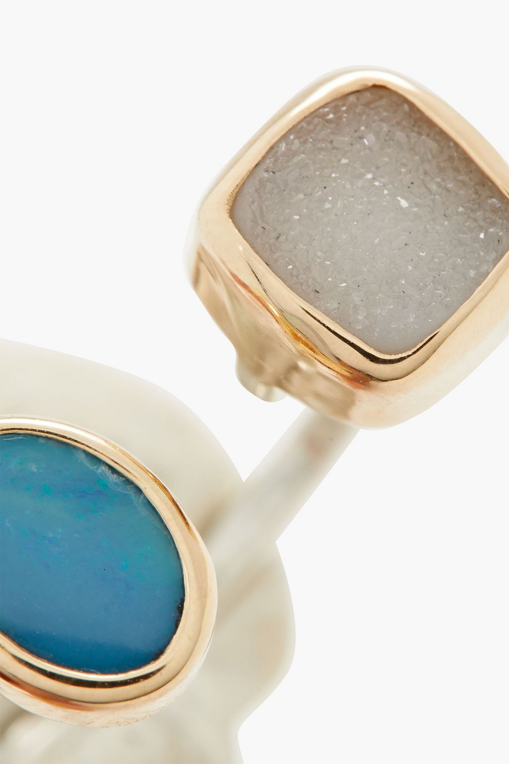 MELISSA JOY MANNING 14-karat gold, sterling silver, opal and druzy ring