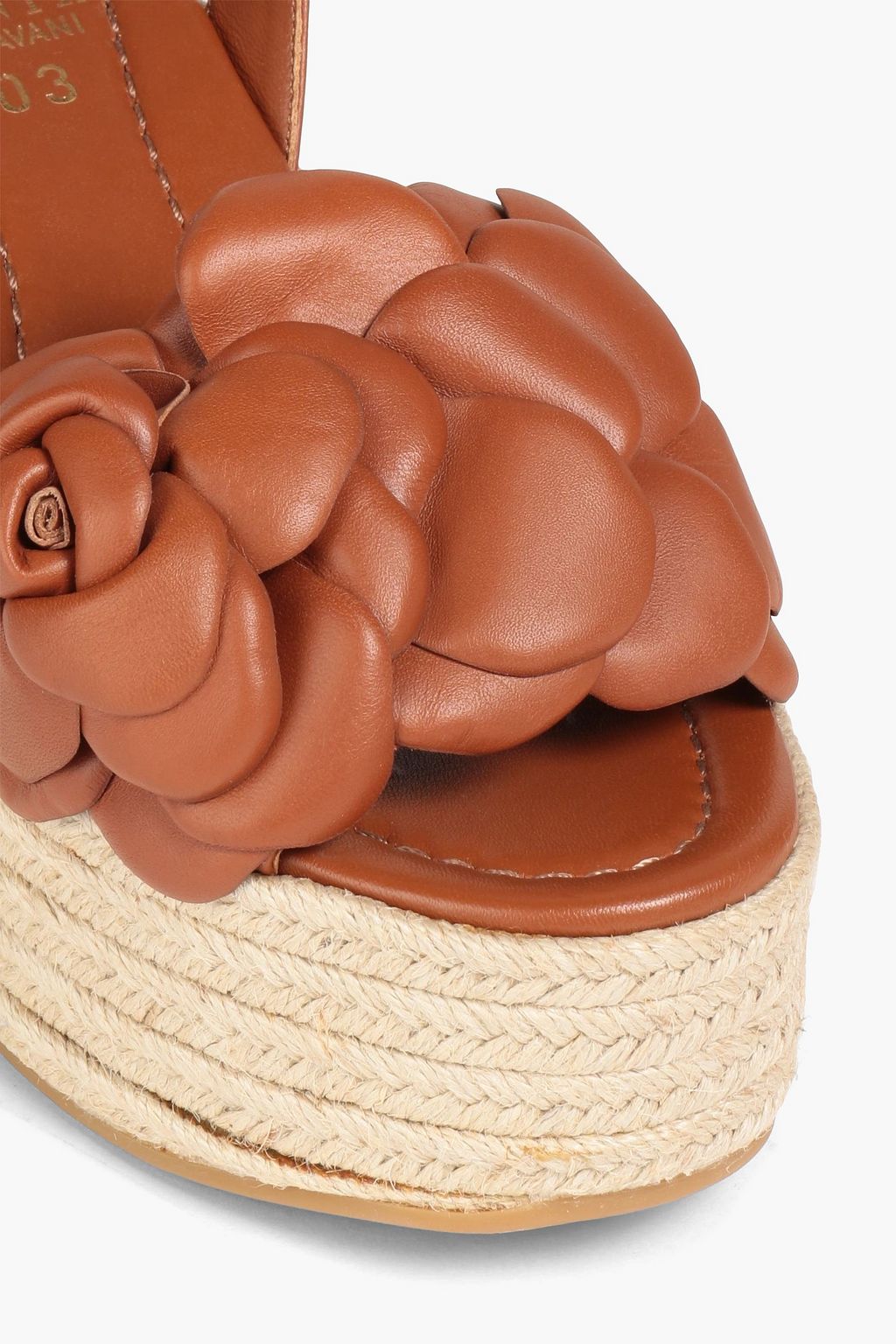 VALENTINO GARAVANI Atelier 03 Rose Edition レザー ウェッジエスパドリーユ