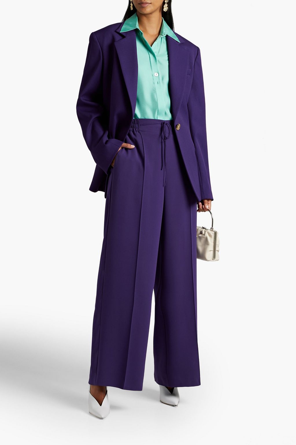 OSCAR DE LA RENTA Oversized wool-blend twill blazer