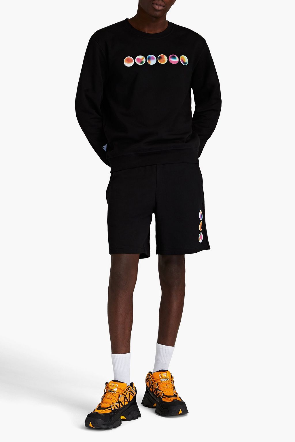 MCQ ALEXANDER MCQUEEN Bedrucktes Sweatshirt aus Baumwollfrottee mit Applikationen