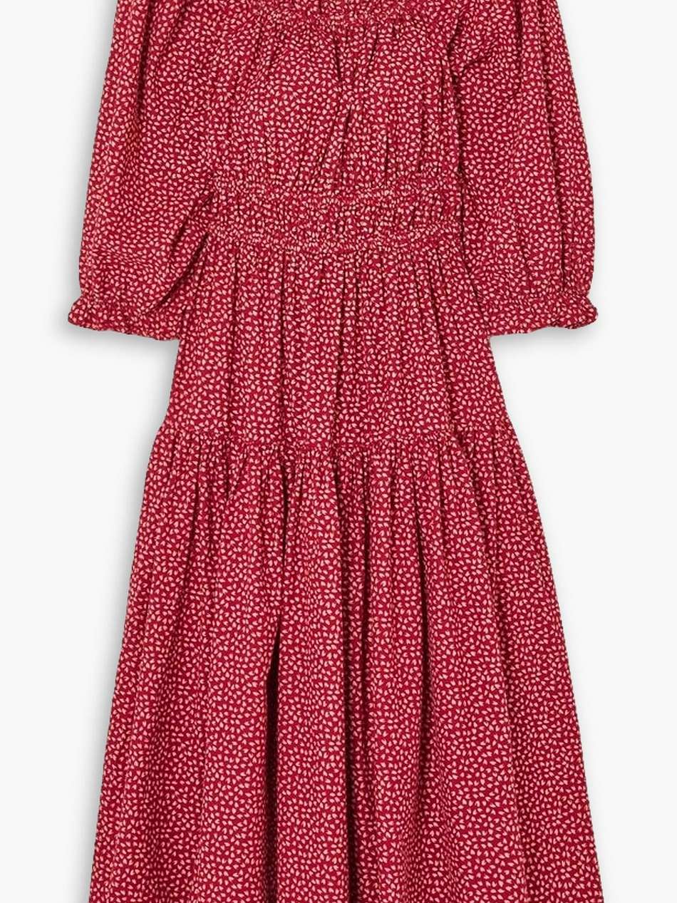 the reunion printed cotton midi dress