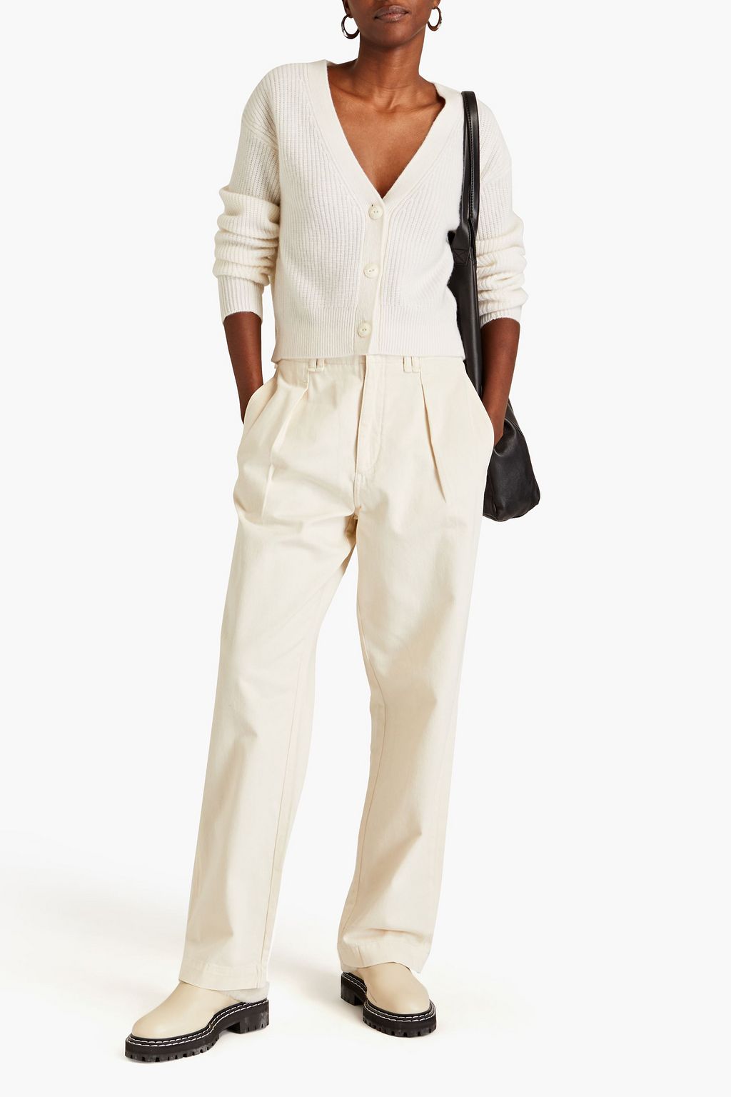 RAG & BONE جينز بأرجل واسعة وخصر عالٍ مزين بكسرات