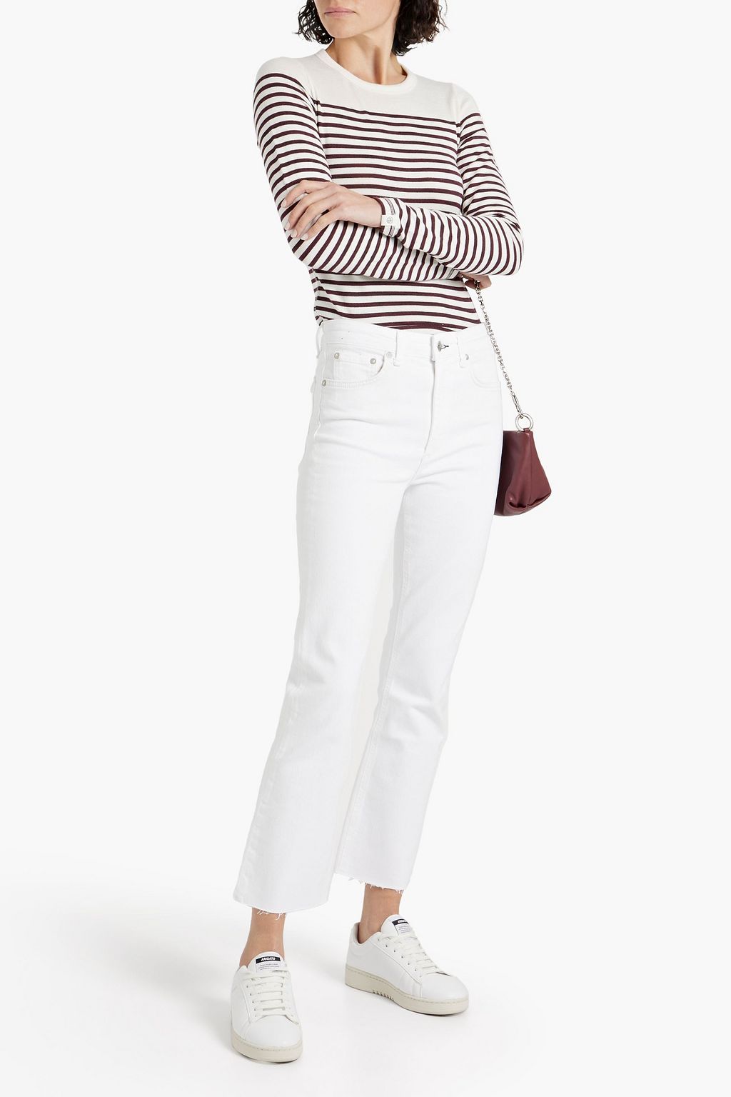 RAG & BONE كنزة رياضية محبوكة بتصميم مخطط